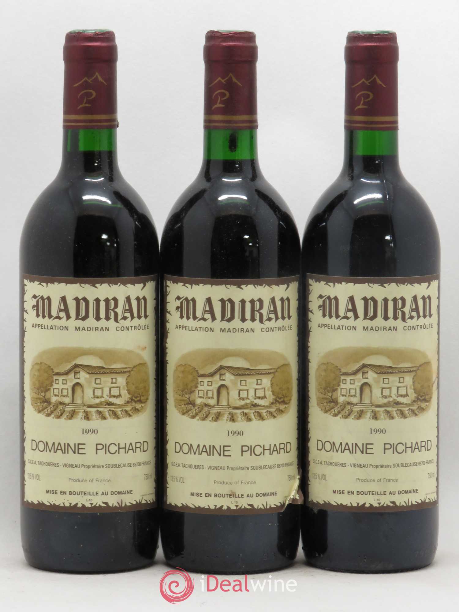 Madiran Pichard (sans prix de réserve) 1990 - Lot de 3 bouteilles - 0
