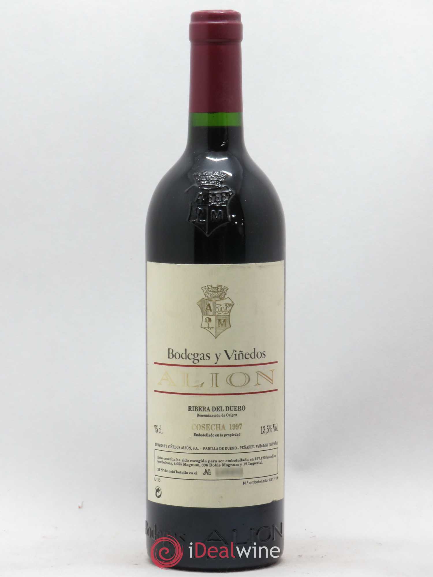 Ribera Del Duero DO Vega Sicilia Alion Famille Alvarez (sans prix de réserve) 1997 - Lot de 1 bouteille - 0