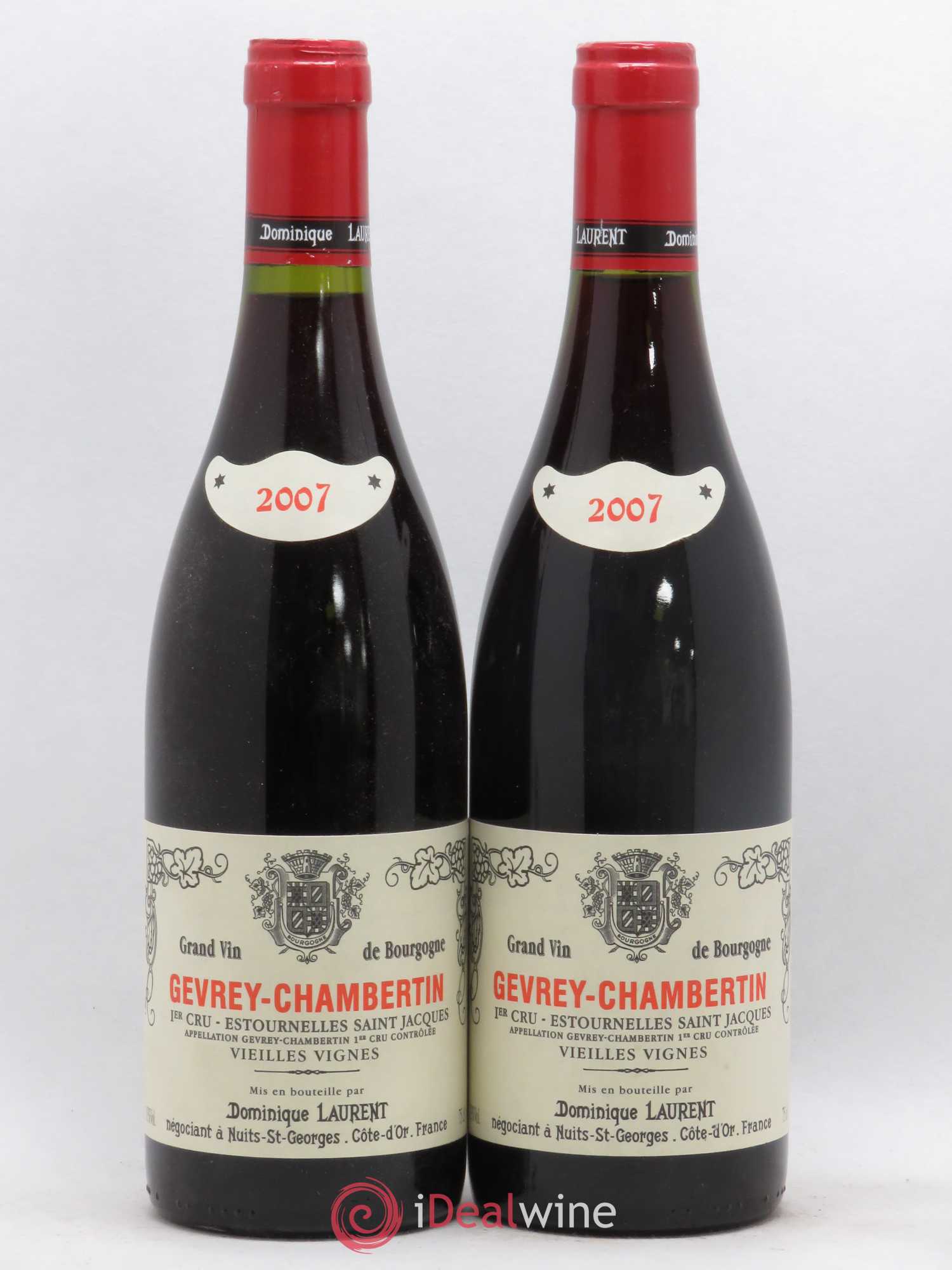 Gevrey-Chambertin 1er Cru Estournelle Saint-Jacques Dominique Laurent Vieilles Vignes (sans prix de réserve) 2007 - Posten von 2 Flaschen - 0