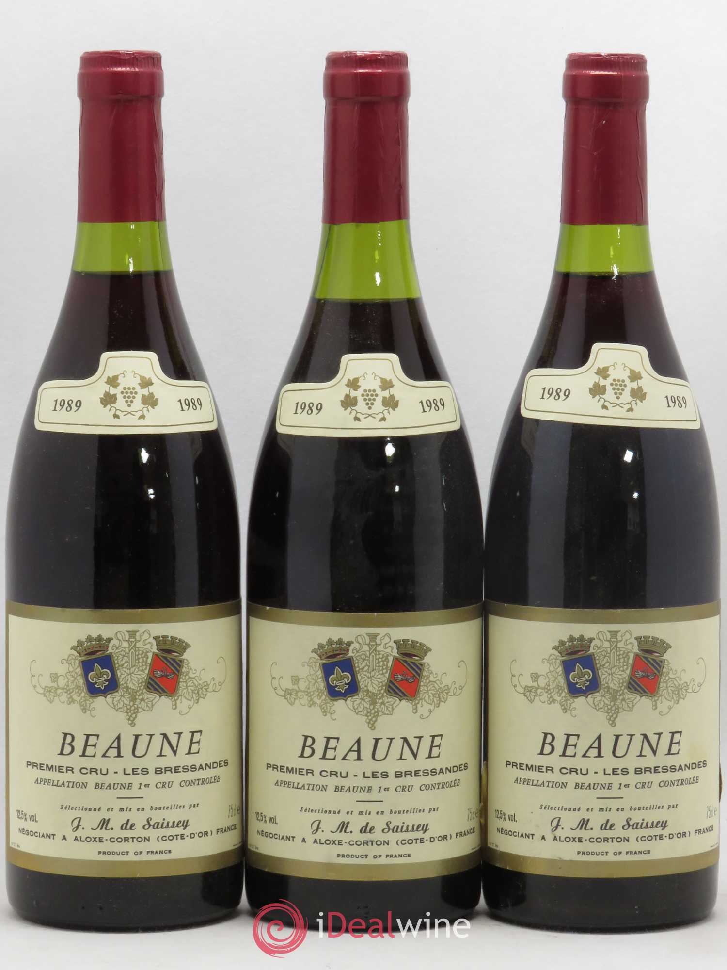 Beaune 1er Cru Les Bressandes De Saissey (sans prix de réserve) 1989 - Posten von 3 Flaschen - 0