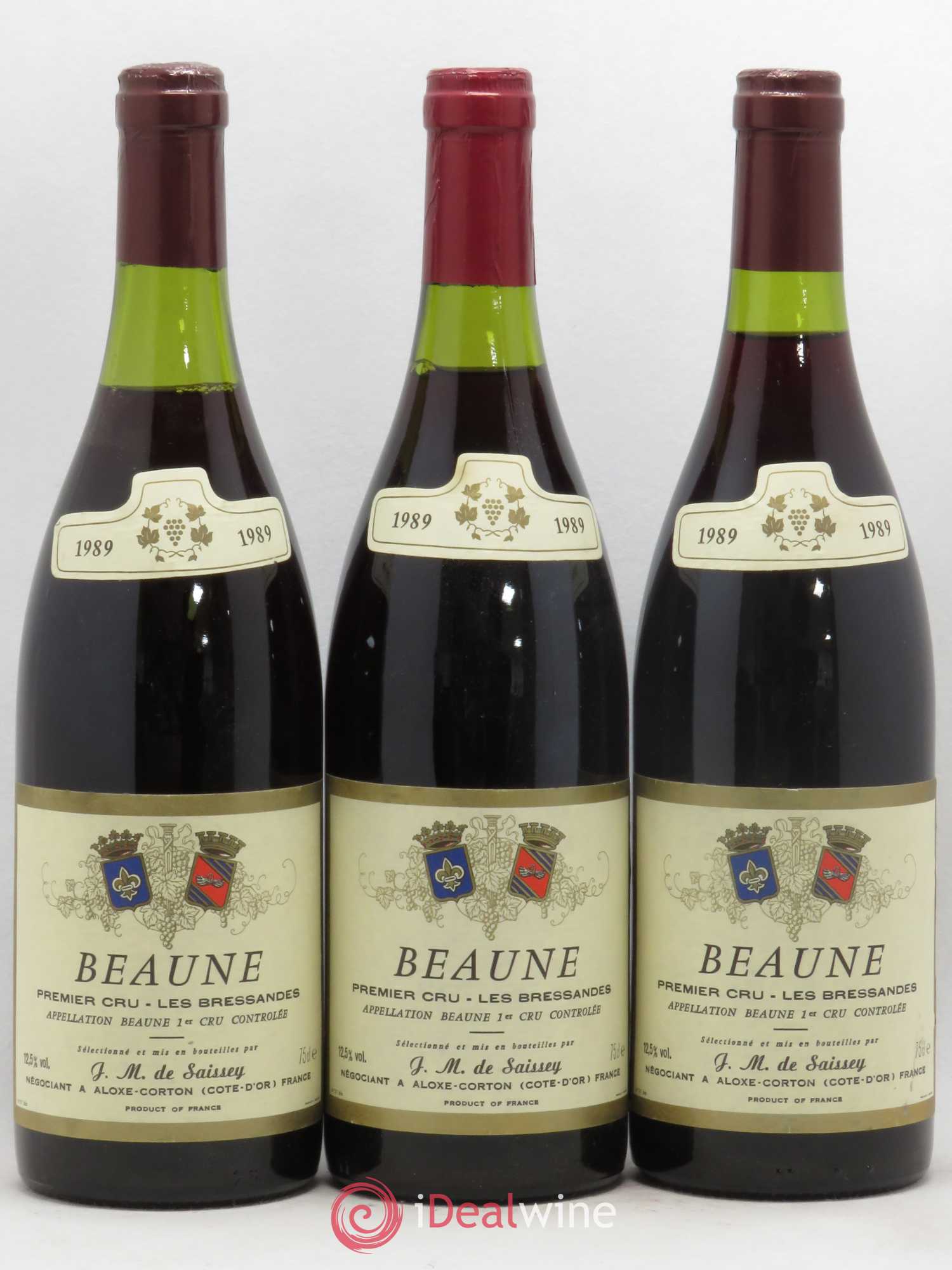 Beaune 1er Cru Les Bressandes De Saissey (sans prix de réserve) 1989 - Posten von 3 Flaschen - 0