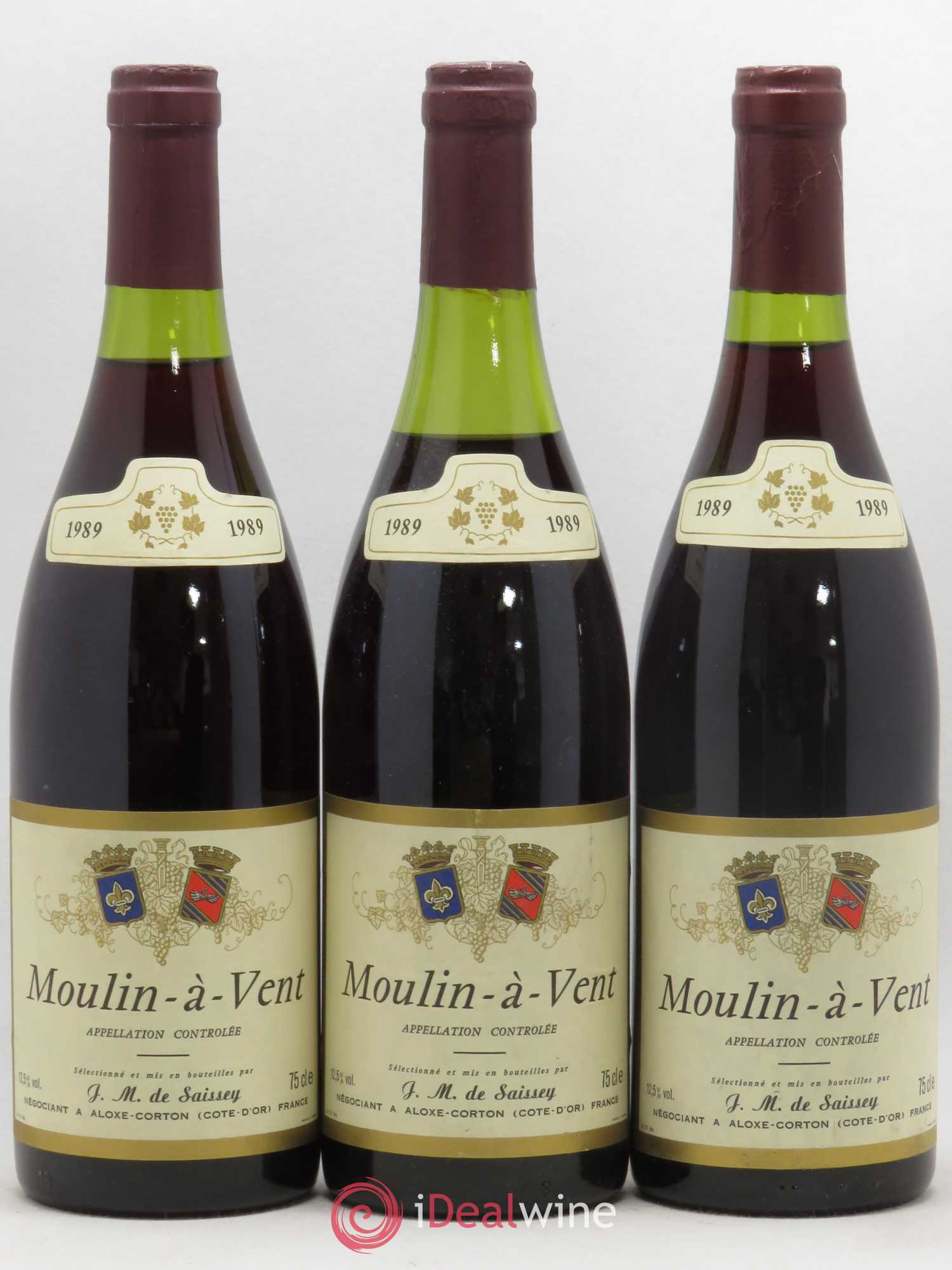 Moulin-à-Vent De Saissey (sans prix de réserve) (sans prix de réserve) 1989 - Posten von 3 Flaschen - 0