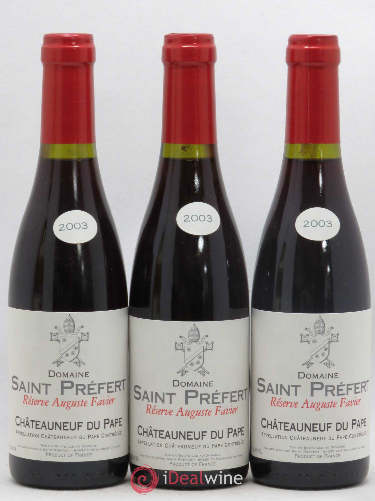 Châteauneuf-du-Pape Domaine Saint-Préfert Réserve Auguste Favier (sans prix de réserve) 2003 - Posten von 3 Demi-Flaschen - 0