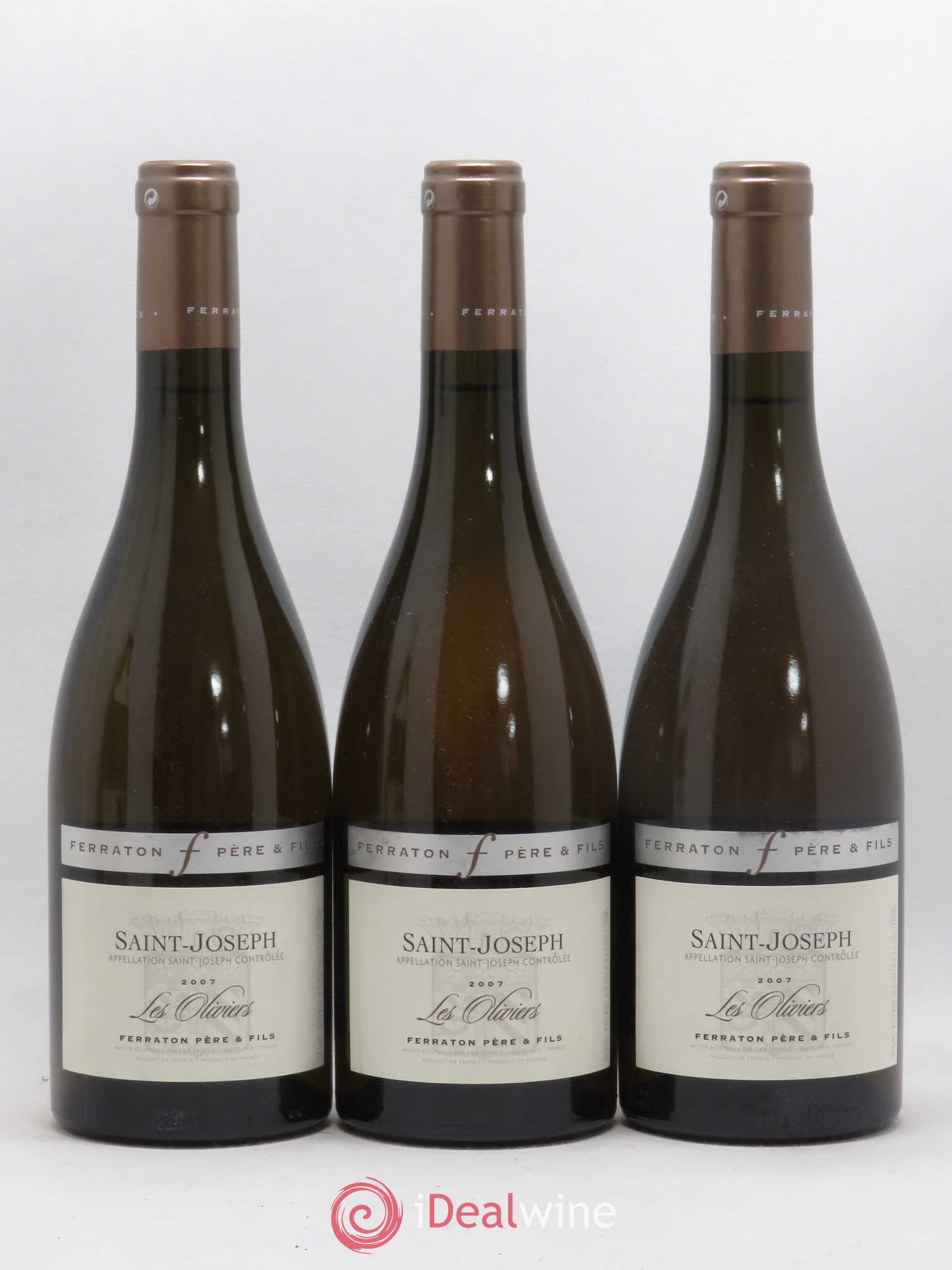 Saint-Joseph Les Oliviers Ferraton (sans prix de réserve) 2007 - Posten von 3 Flaschen - 0
