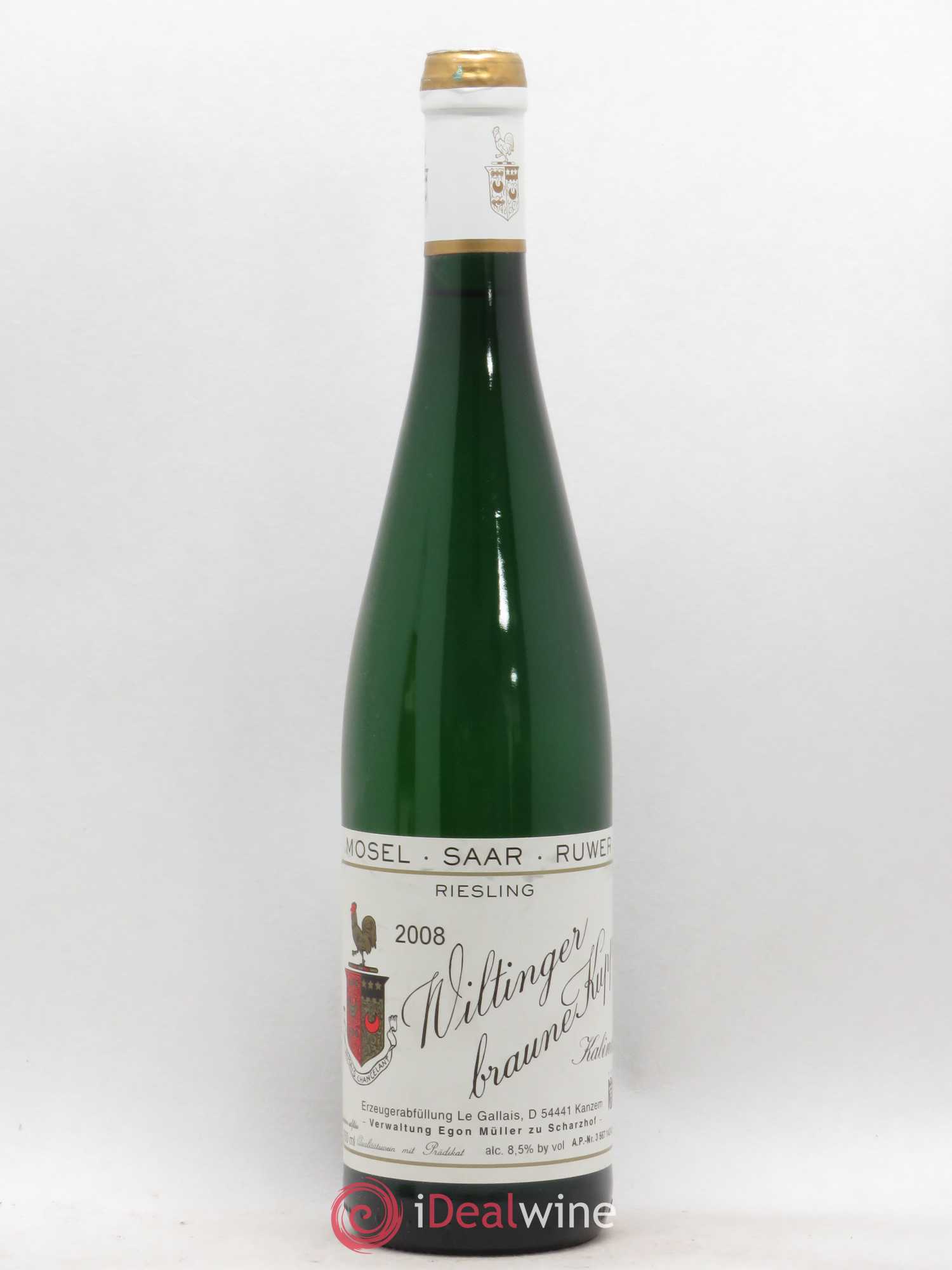 Riesling Wiltinger Braune Kupp Spatlese Egon Muller (sans prix de réserve) 2008 - Lot de 1 bouteille - 0