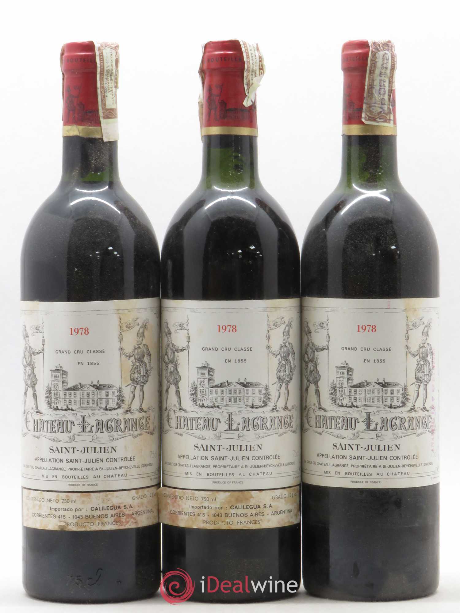 Château Lagrange 3ème Grand Cru Classé (sans prix de réserve) (sans prix de réserve) 1978 - Lot de 3 bouteilles - 0