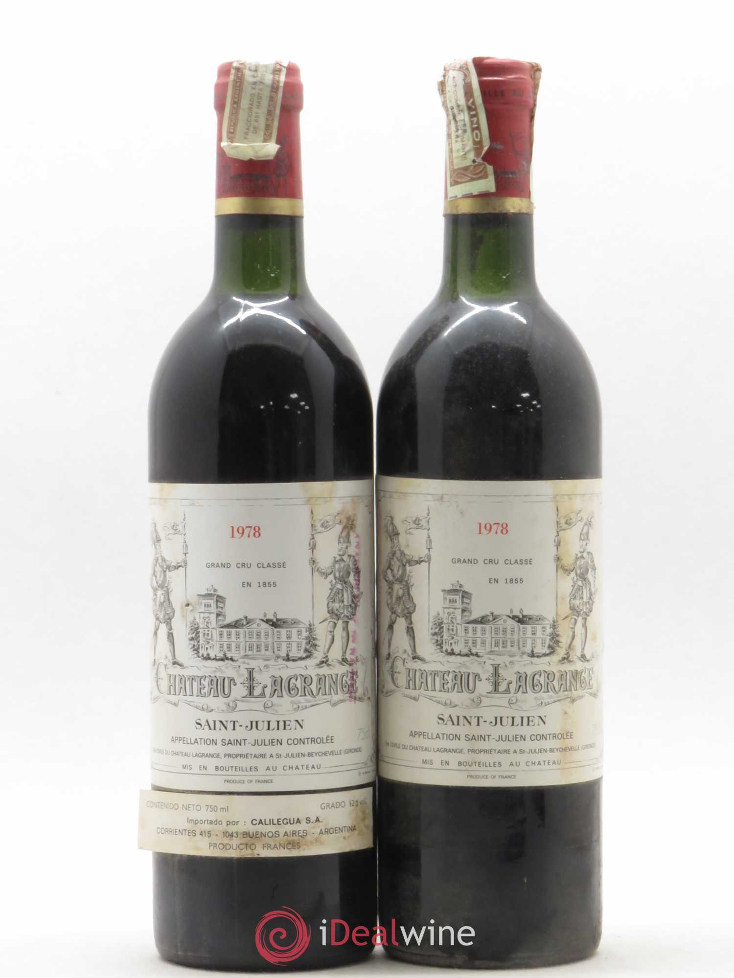 Château Lagrange 3ème Grand Cru Classé (sans prix de réserve) 1978 - Lot de 2 bouteilles - 0