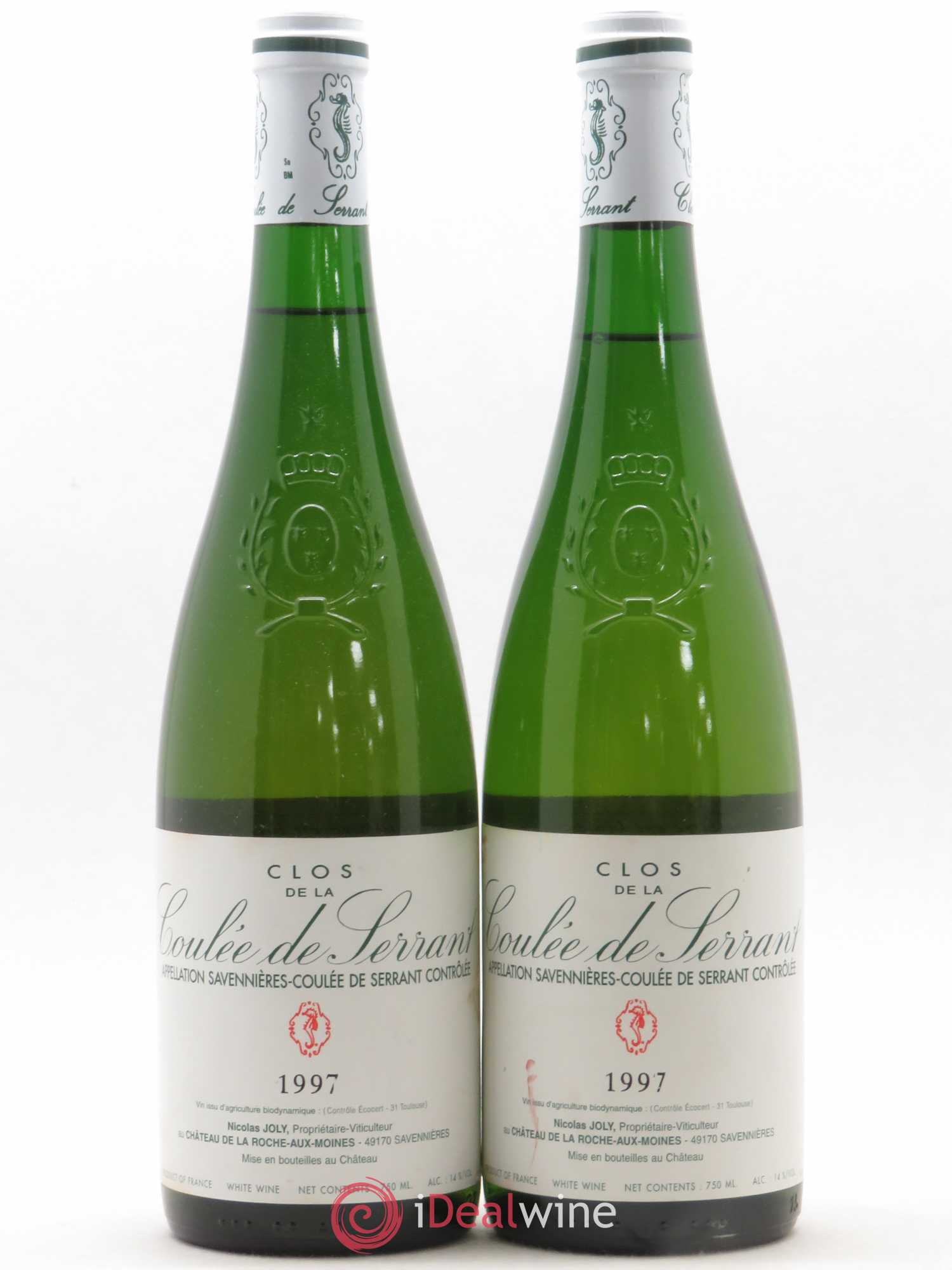 Savennières Clos de la Coulée de Serrant Vignobles de la Coulée de Serrant - Nicolas Joly (sans prix de réserve) 1997 - Lot de 2 bouteilles - 0