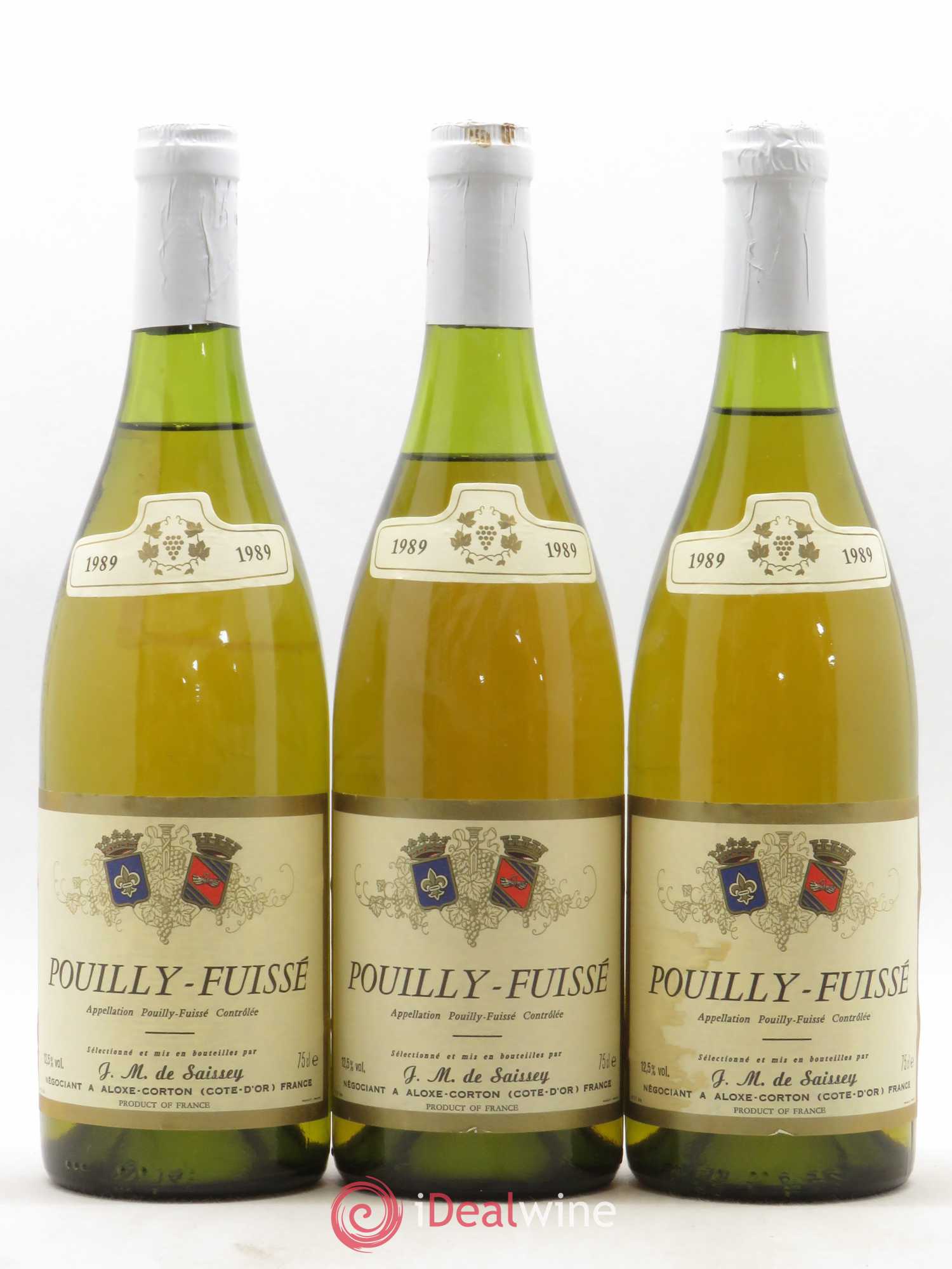 Pouilly-Fuissé De Saissey (sans prix de réserve) (sans prix de réserve) 1989 - Posten von 3 Flaschen - 0