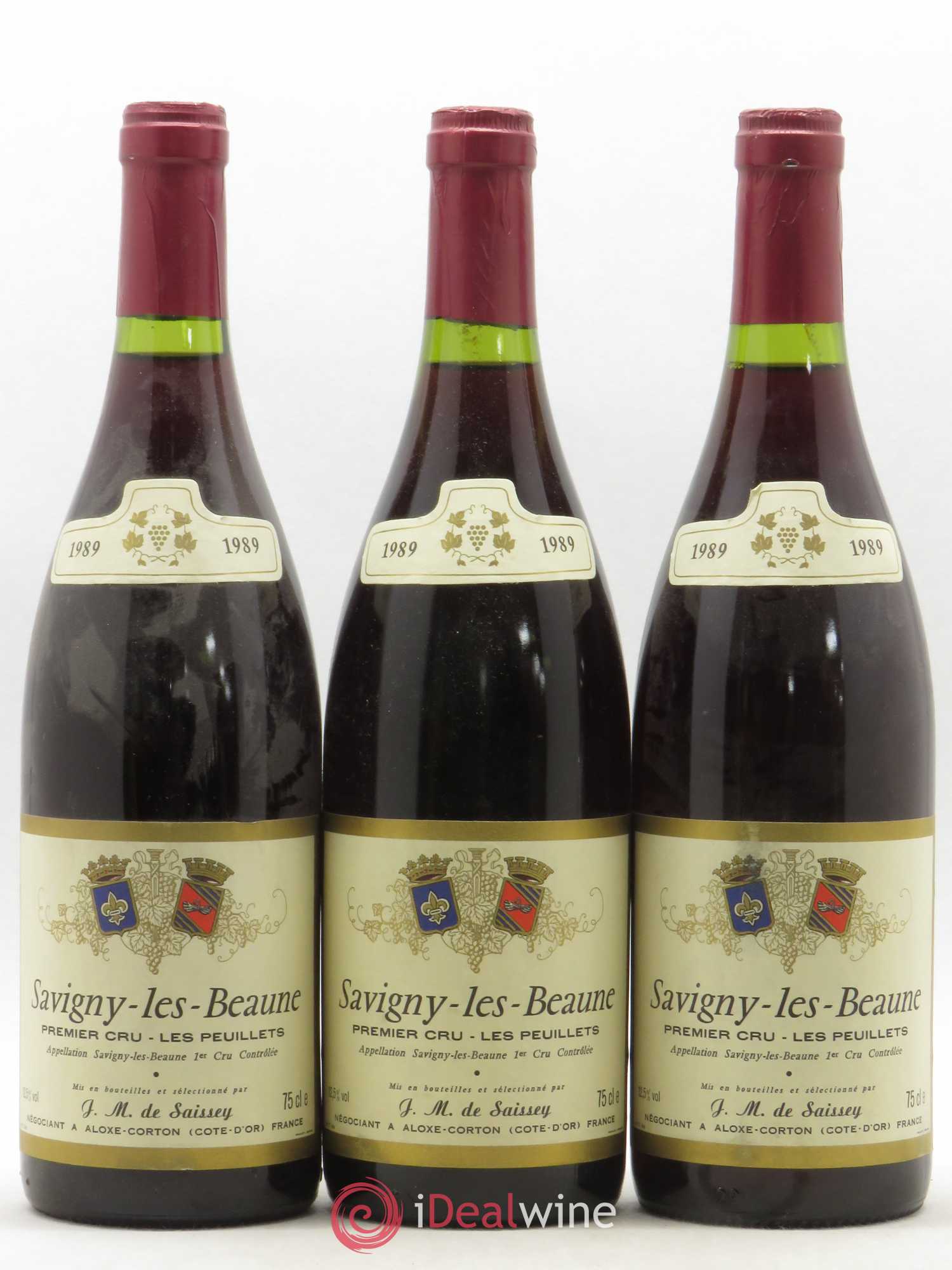 Savigny-lès-Beaune 1er Cru Peuillets De Saissey (sans prix de réserve) 1989 - Posten von 3 Flaschen - 0