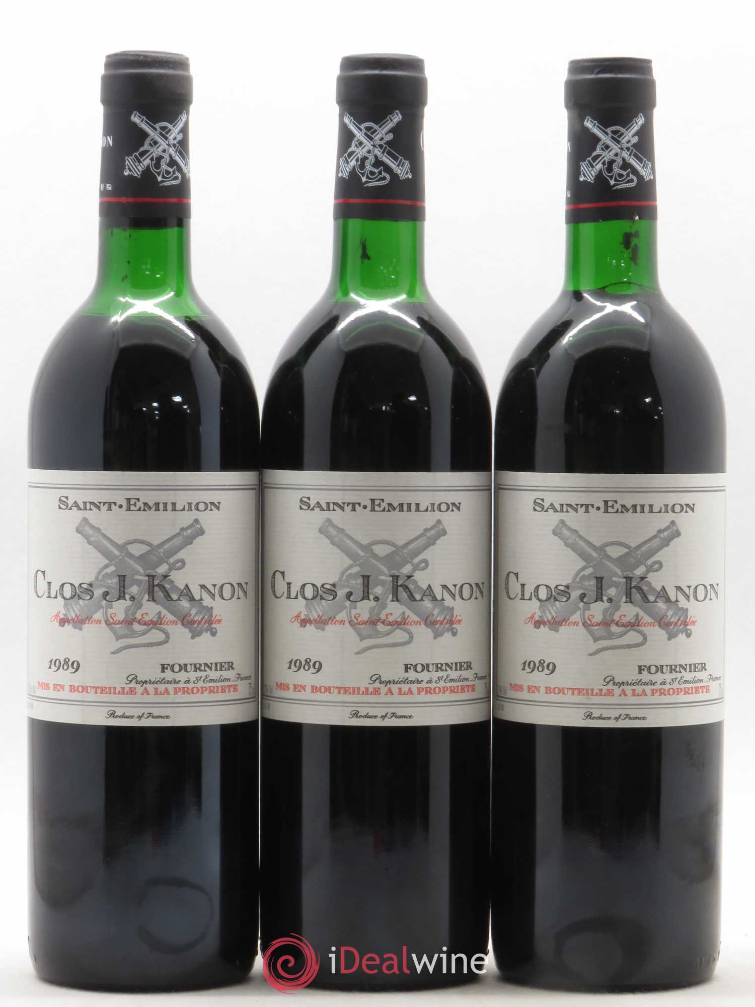 Saint-Émilion Clos J. Kanon (sans prix de réserve) 1989 - Posten von 3 Flaschen - 0