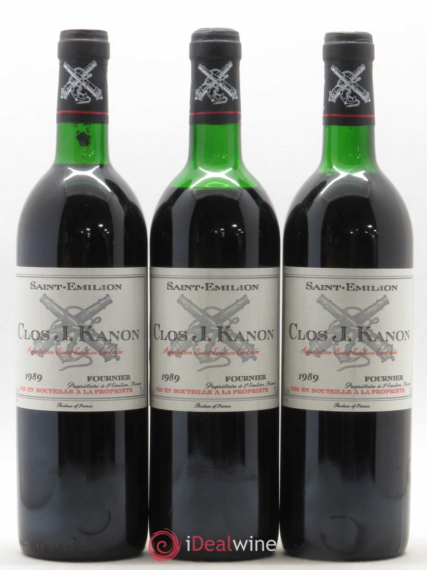 Saint-Émilion Clos J. Kanon (sans prix de réserve) (sans prix de réserve) 1989 - Posten von 3 Flaschen - 0