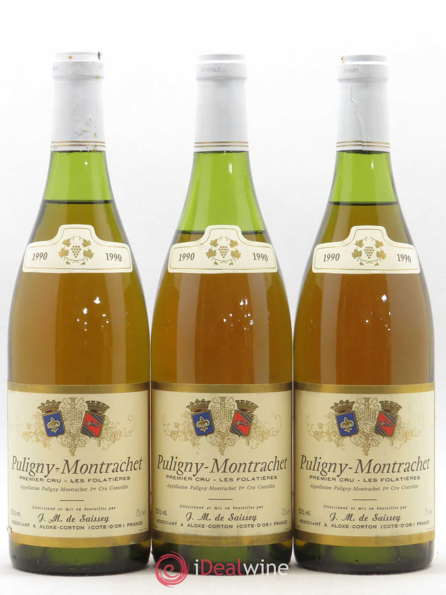 Puligny-Montrachet 1er Cru Folatières De Saissey (sans prix de réserve) (sans prix de réserve) 1990 - Posten von 3 Flaschen - 0