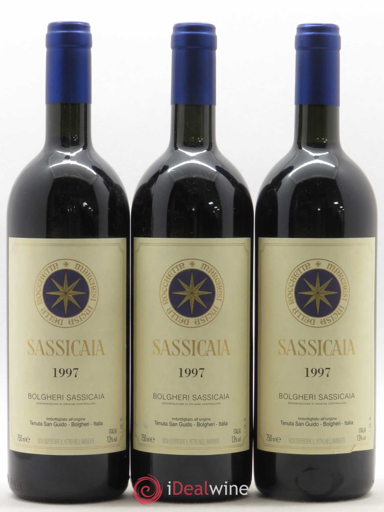 Bolgheri DOC Sassicaia Tenuta San Guido (sans prix de réserve) 1997 - Lot de 3 bouteilles - 0