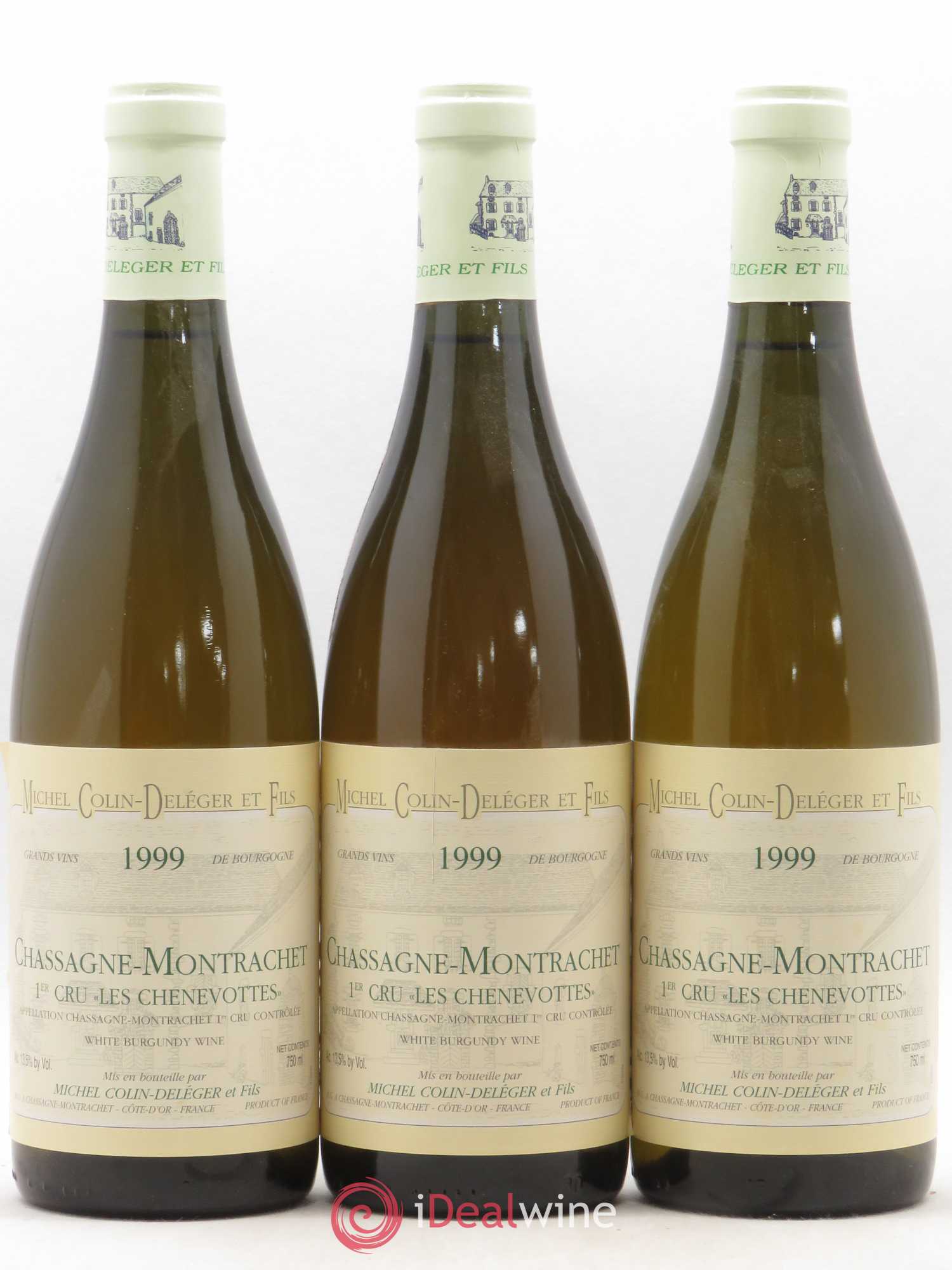 Chassagne-Montrachet 1er Cru Chenevottes Colin Deleger (sans prix de réserve) 1999 - Posten von 3 Flaschen - 0