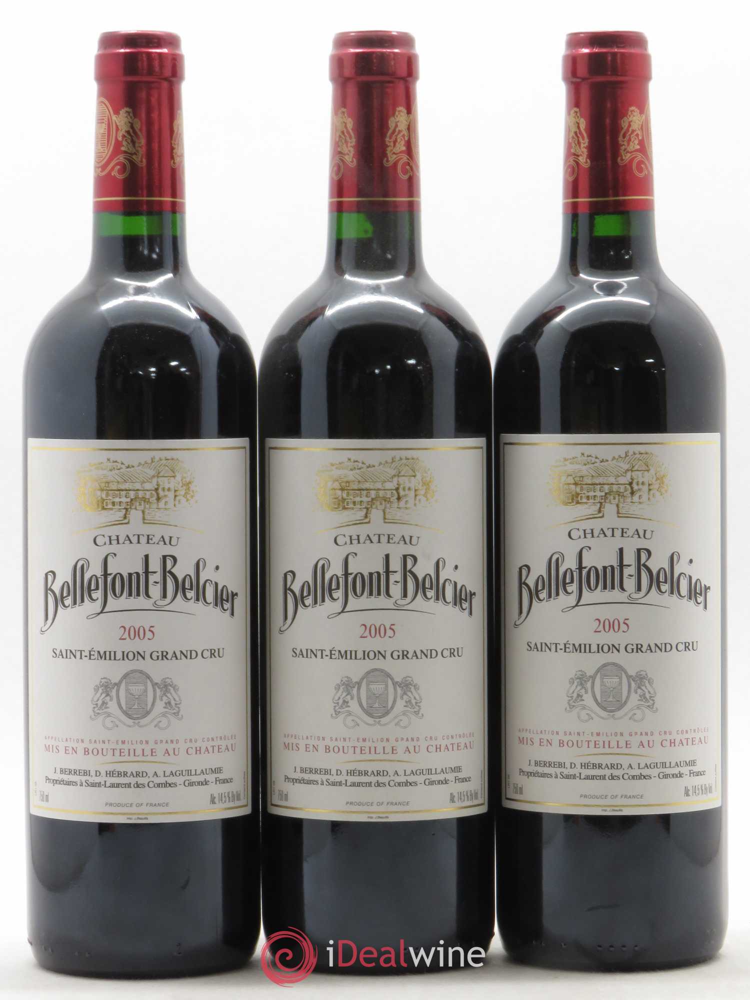 Château Bellefont-Belcier Grand Cru Classé (sans prix de réserve) 2005 - Lot de 3 bouteilles - 0