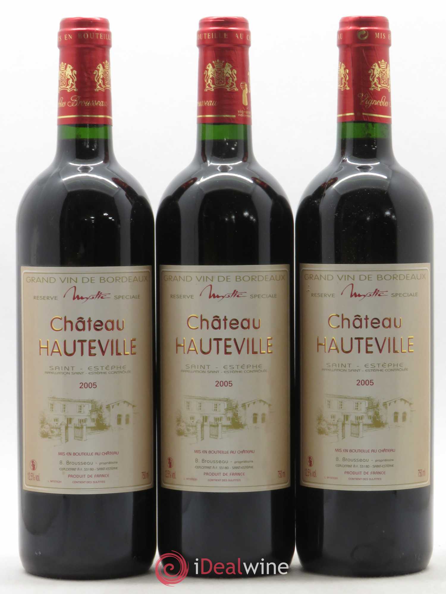 Saint-Estèphe Château Hauteville (sans prix de réserve) 2005 - Posten von 3 Flaschen - 0