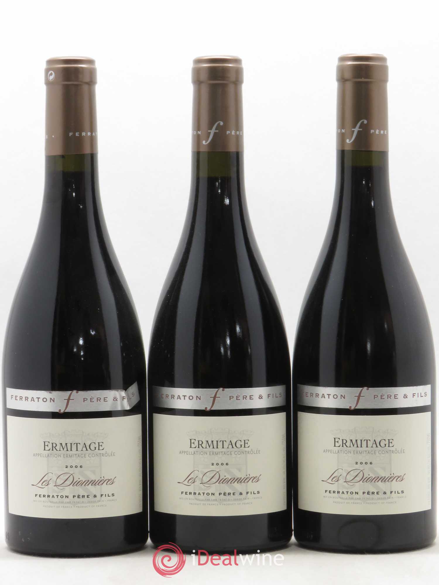 Hermitage Les Dionnieres Ferraton (sans prix de réserve) 2006 - Posten von 3 Flaschen - 0
