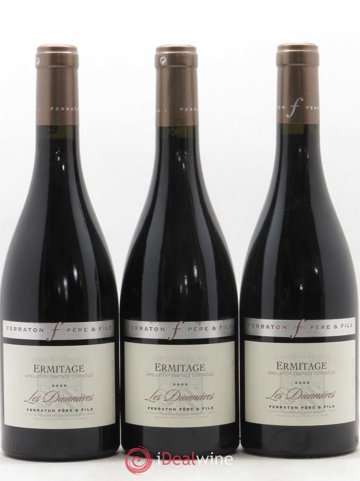 Hermitage Les Dionnieres Ferraton (sans prix de réserve) 2006 - Posten von 3 Flaschen - 0