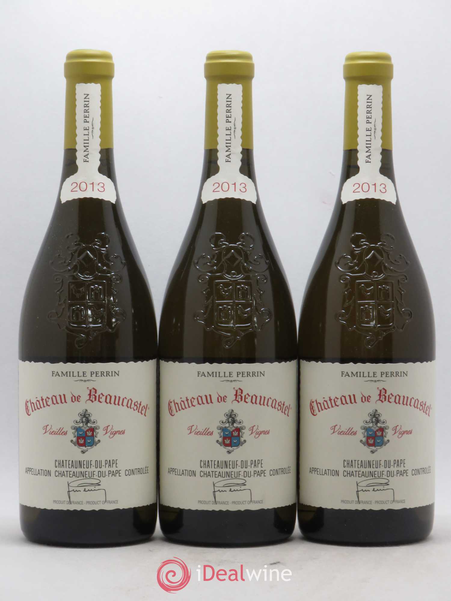 Châteauneuf-du-Pape Château de Beaucastel Vieilles vignes Roussanne Famille Perrin 2013 - Lot de 3 bouteilles - 0