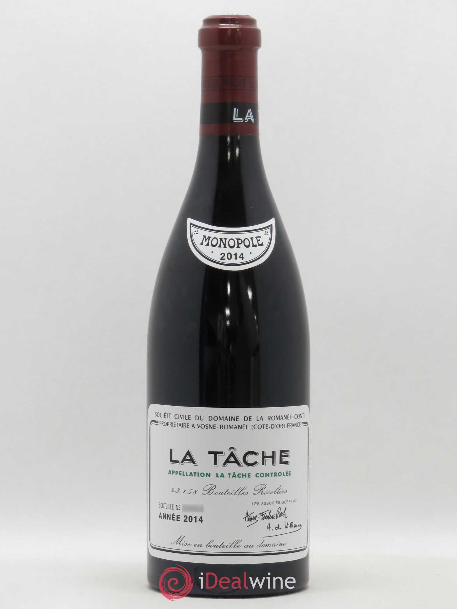 La Tâche Grand Cru Domaine de la Romanée-Conti 2014 - Lot de 1 bouteille - 0