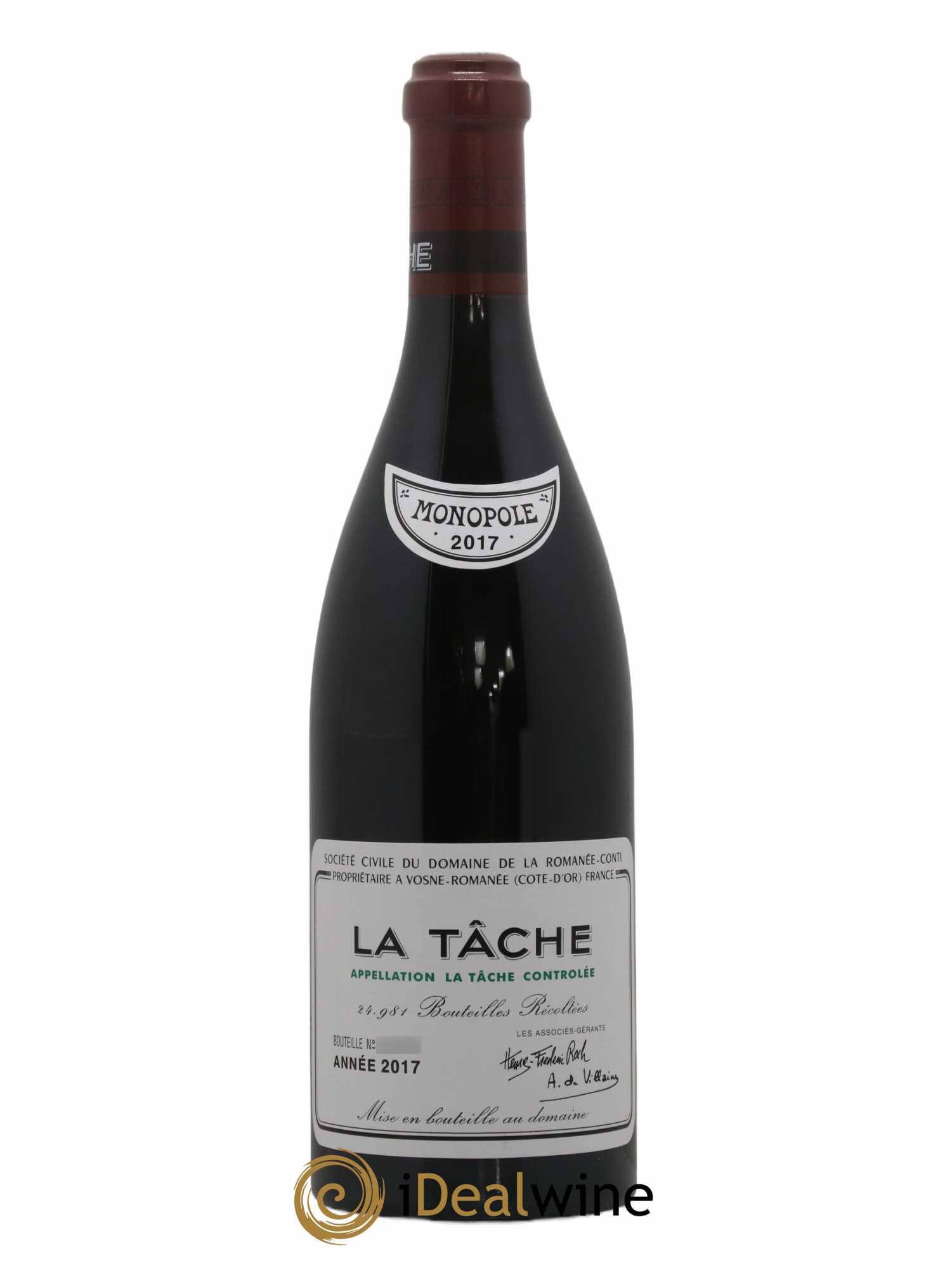 La Tâche Grand Cru Domaine de la Romanée-Conti 2017 - Lot de 1 bouteille - 0