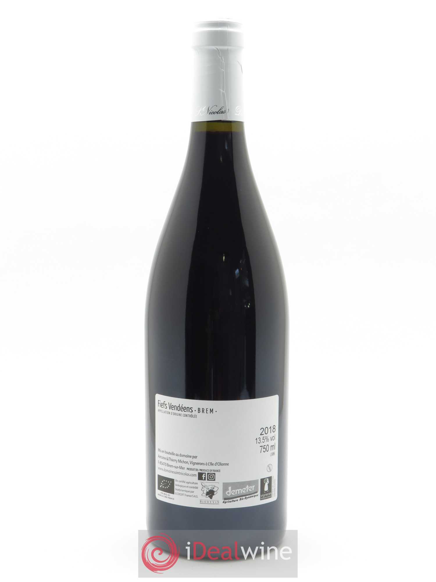 Fiefs Vendéens Reflets Domaine Saint Nicolas 2018 - Lot de 1 bouteille - 1