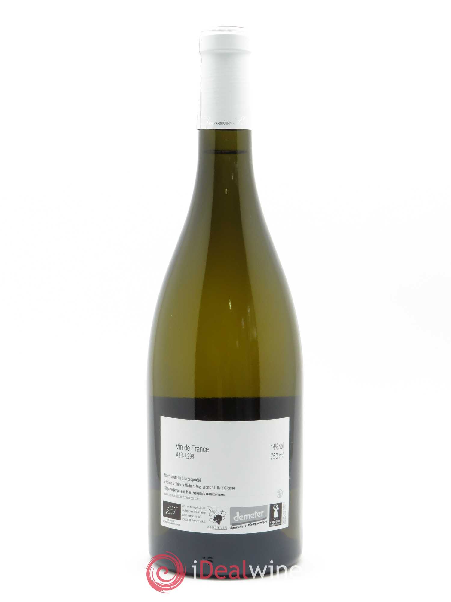 Vin de France Fief Boire Domaine Saint Nicolas 2018 - Lot de 1 bouteille - 1