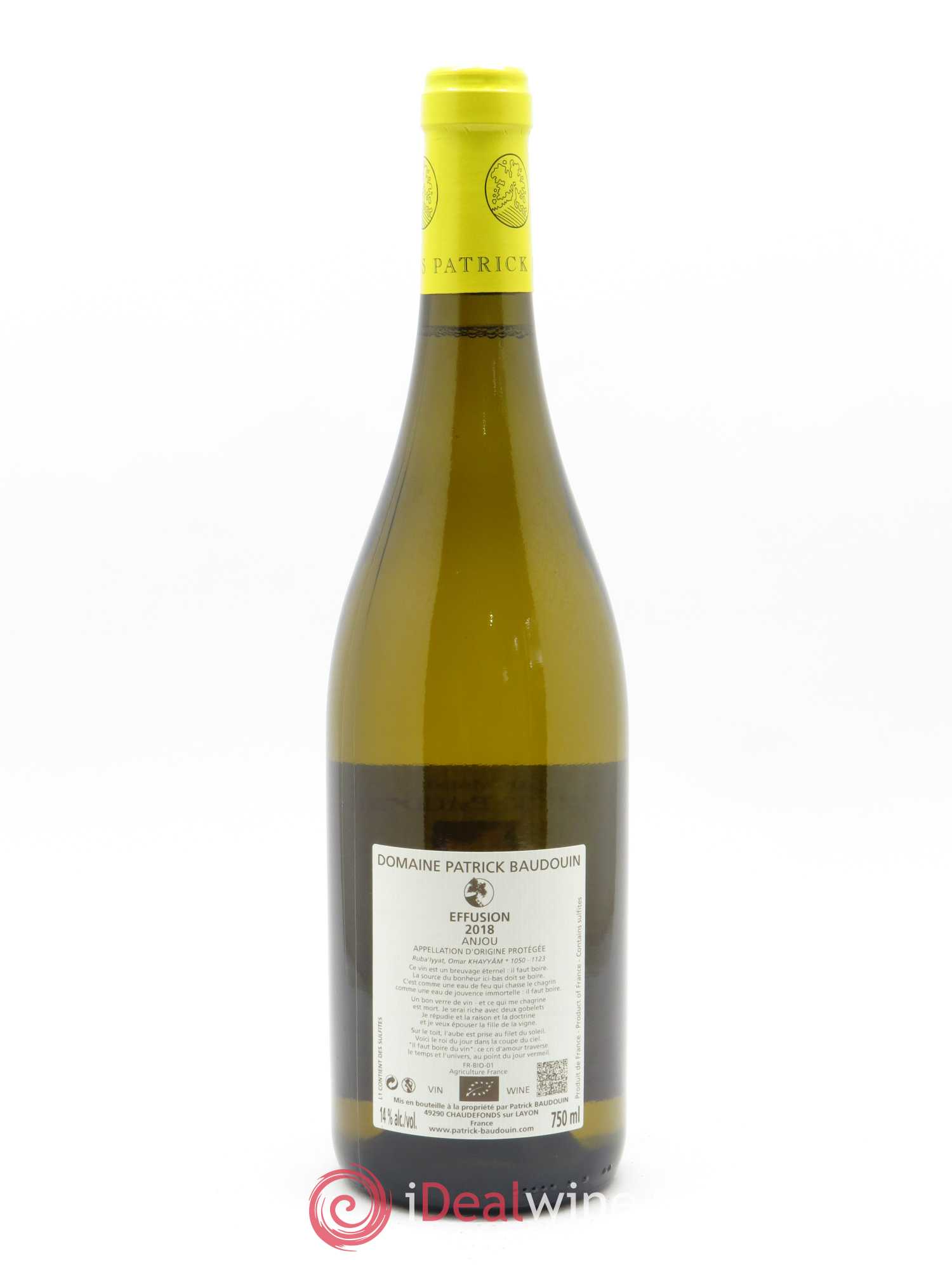 Anjou Effusion Patrick Baudouin 2018 - Lot of 1 bottle - 1
