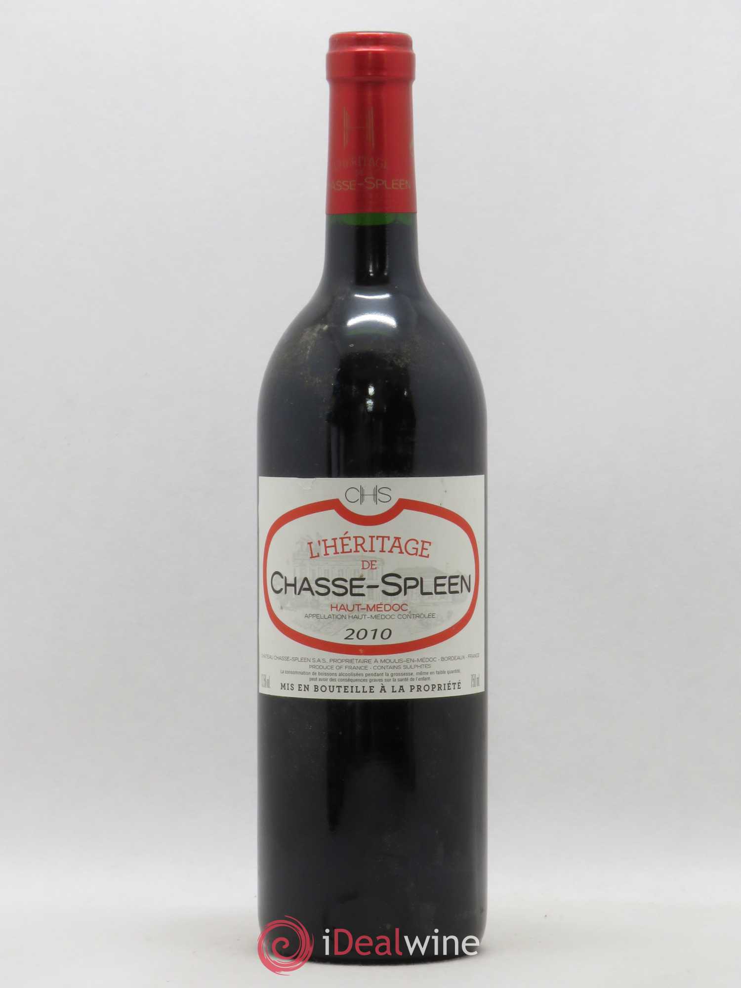 Héritage (Ermitage) de Chasse Spleen 2010 - Lot de 1 bouteille - 0
