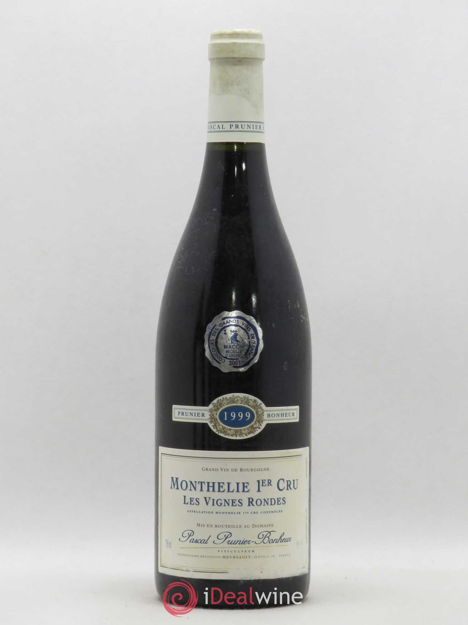 Monthélie 1er Cru Les Vignes Rondes Pascal Prunier Bonheur 1999 - Lot de 1 bouteille - 0