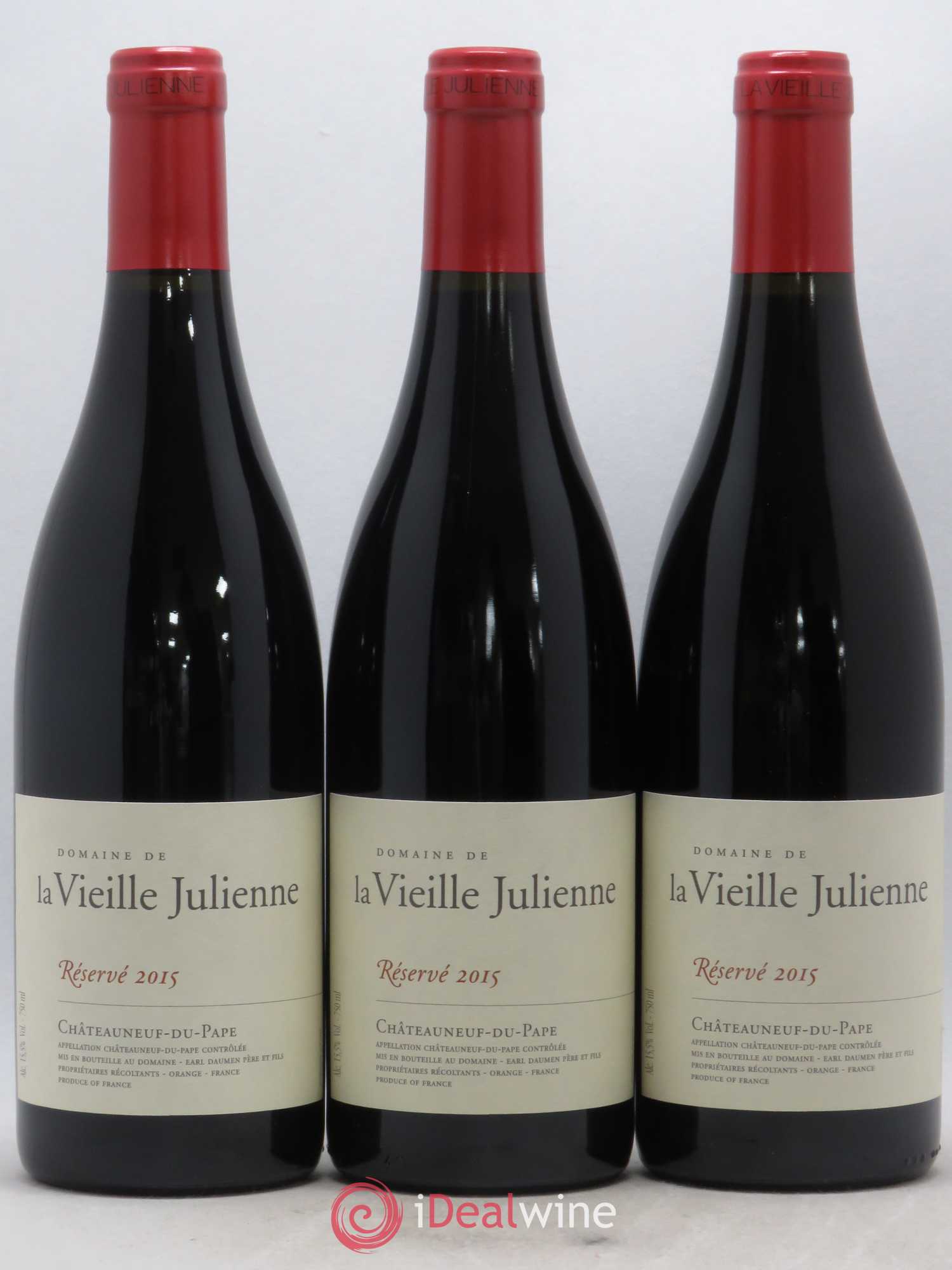 Châteauneuf-du-Pape Vieille Julienne (Domaine de la) Réservé Jean-Paul Daumen 2015 - Lot de 3 bouteilles - 0