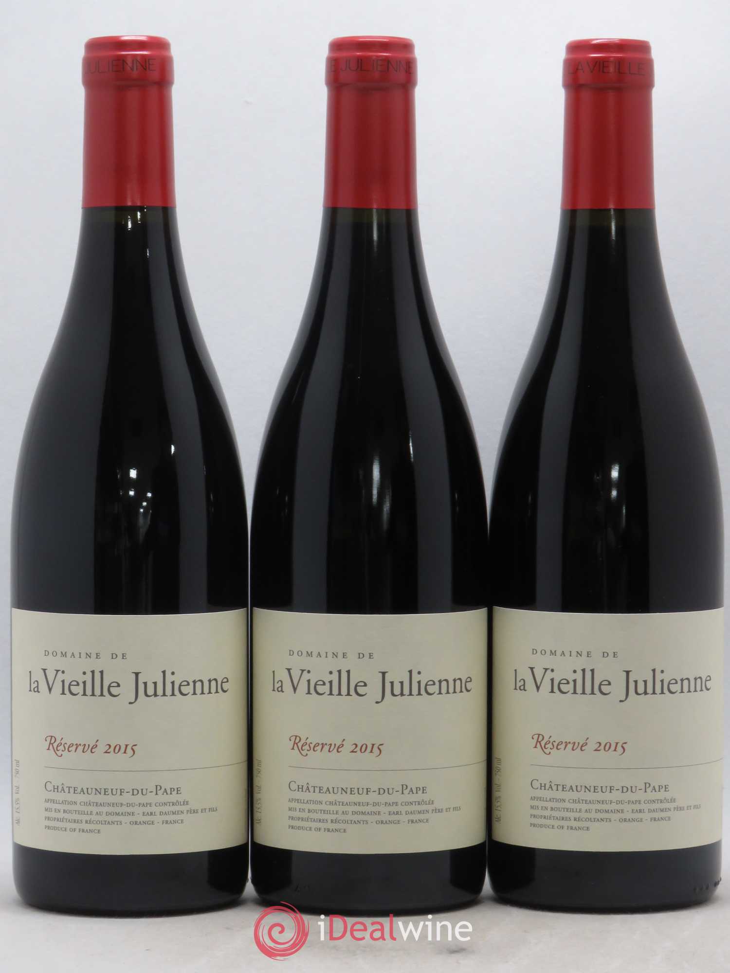 Châteauneuf-du-Pape Vieille Julienne (Domaine de la) Réservé Jean-Paul Daumen 2015 - Lot de 3 bouteilles - 0