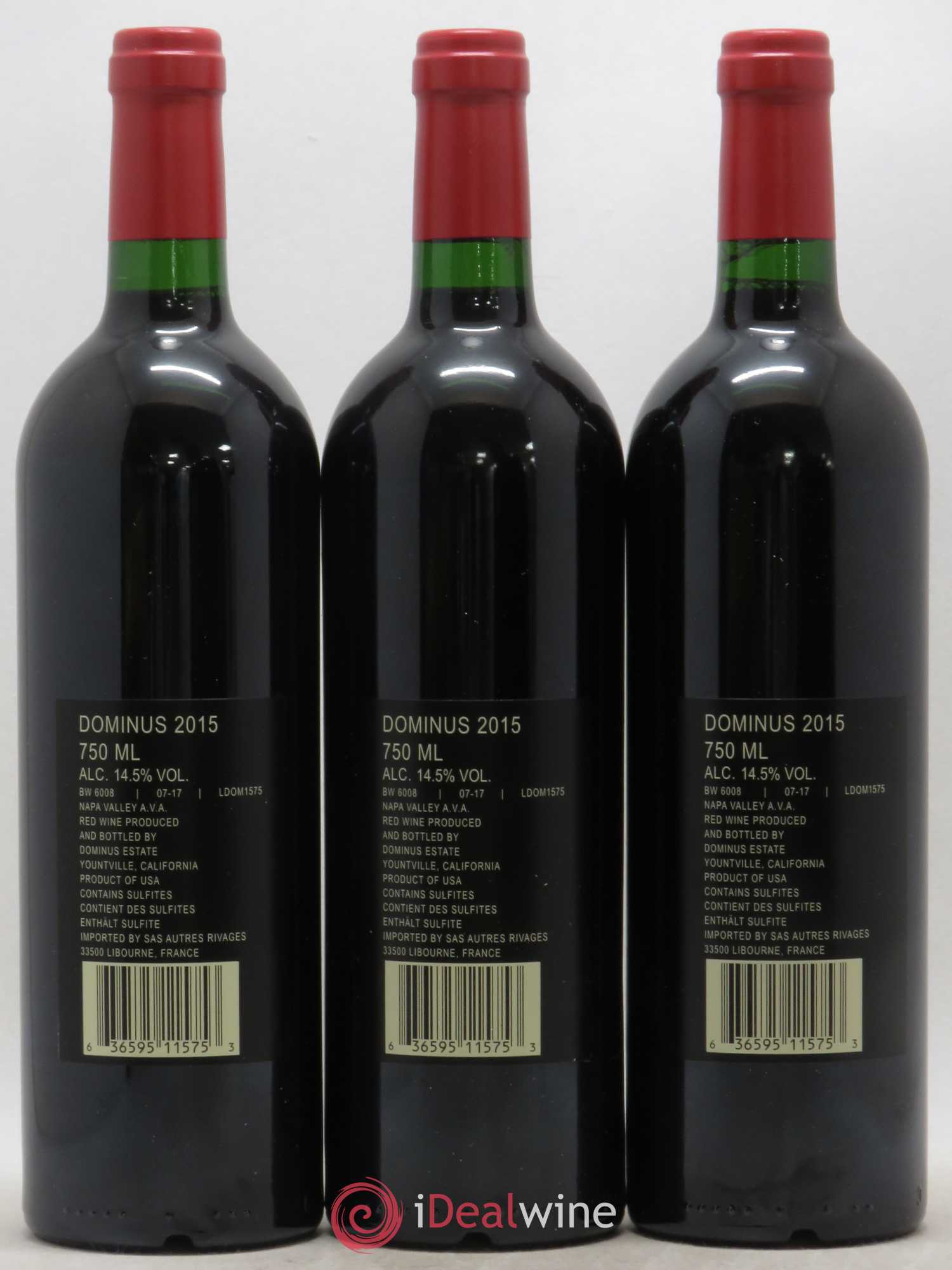 Napa Valley Dominus Christian Moueix 2015 - Lot de 3 bouteilles - 1