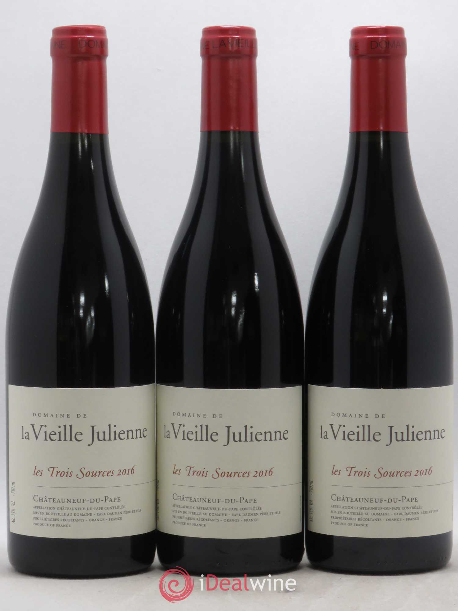 Châteauneuf-du-Pape Vieille Julienne (Domaine de la) Les Trois Sources Jean-Paul Daumen 2016 - Lot de 6 bouteilles - 2