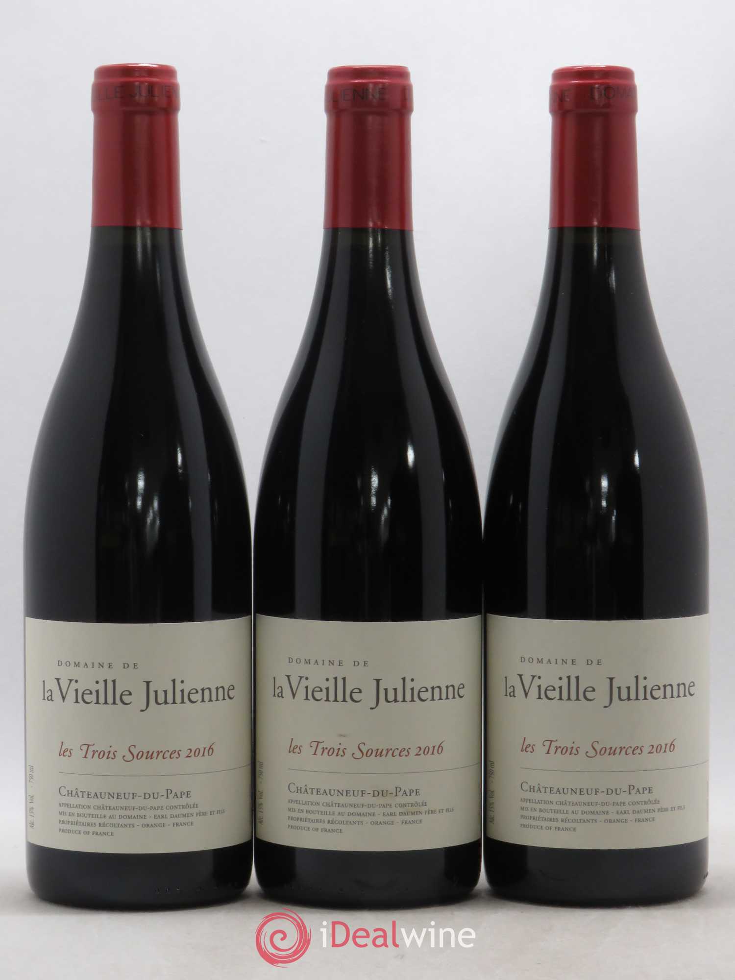 Châteauneuf-du-Pape Vieille Julienne (Domaine de la) Les Trois Sources Jean-Paul Daumen 2016 - Lot de 6 bouteilles - 2