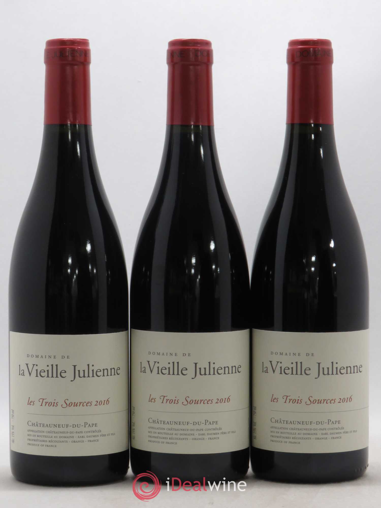 Châteauneuf-du-Pape Vieille Julienne (Domaine de la) Les Trois Sources Jean-Paul Daumen 2016 - Lot de 6 bouteilles - 1