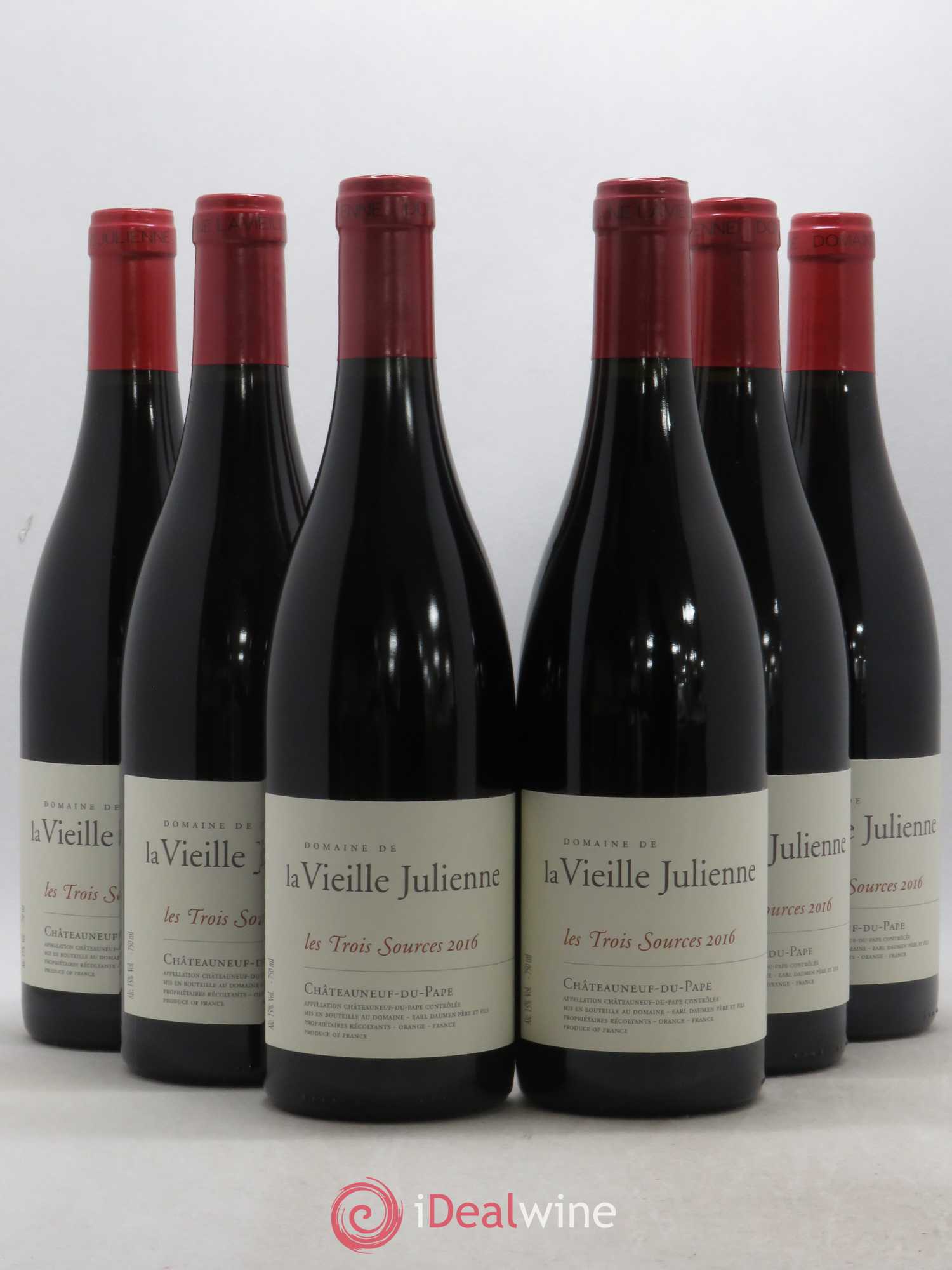 Châteauneuf-du-Pape Vieille Julienne (Domaine de la) Les Trois Sources Jean-Paul Daumen 2016 - Lot de 6 bouteilles - 0