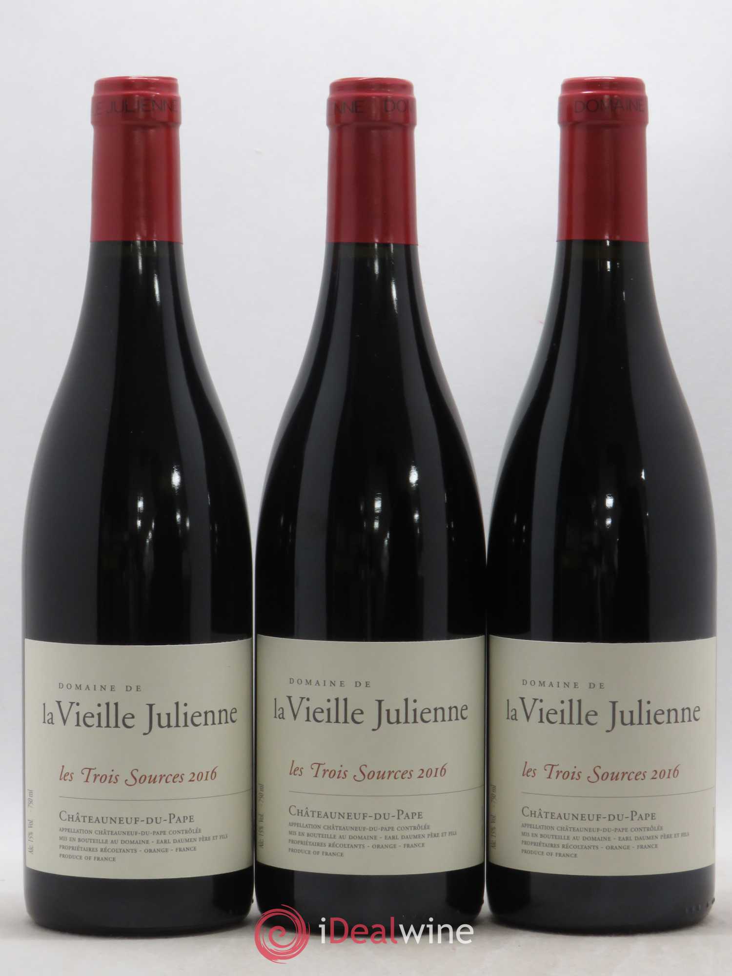 Châteauneuf-du-Pape Vieille Julienne (Domaine de la) Les Trois Sources Jean-Paul Daumen 2016 - Lot de 6 bouteilles - 1