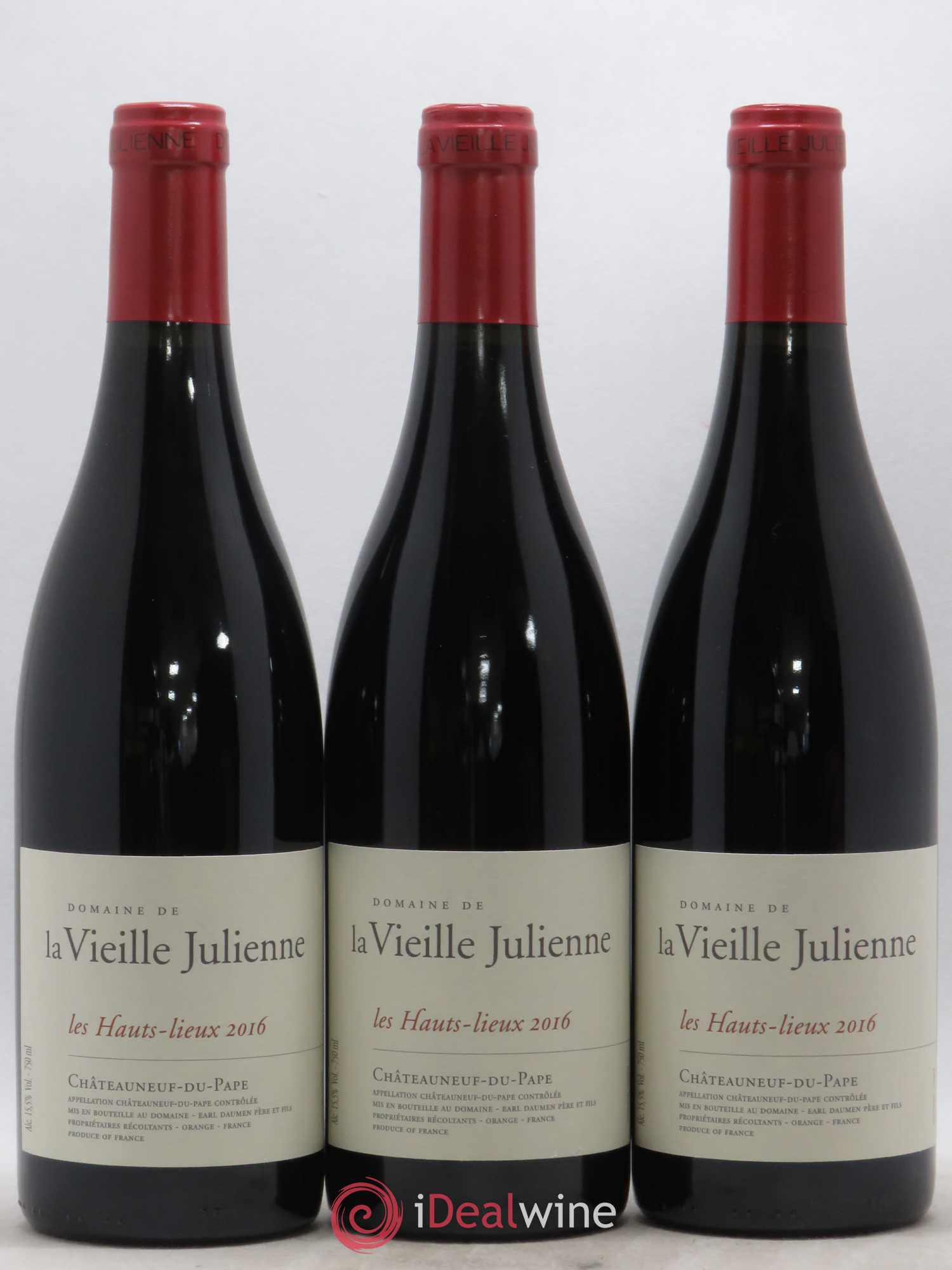 Châteauneuf-du-Pape Vieille Julienne (Domaine de la) Les Hauts Lieux Jean-Paul Daumen 2016 - Lot de 3 bouteilles - 0