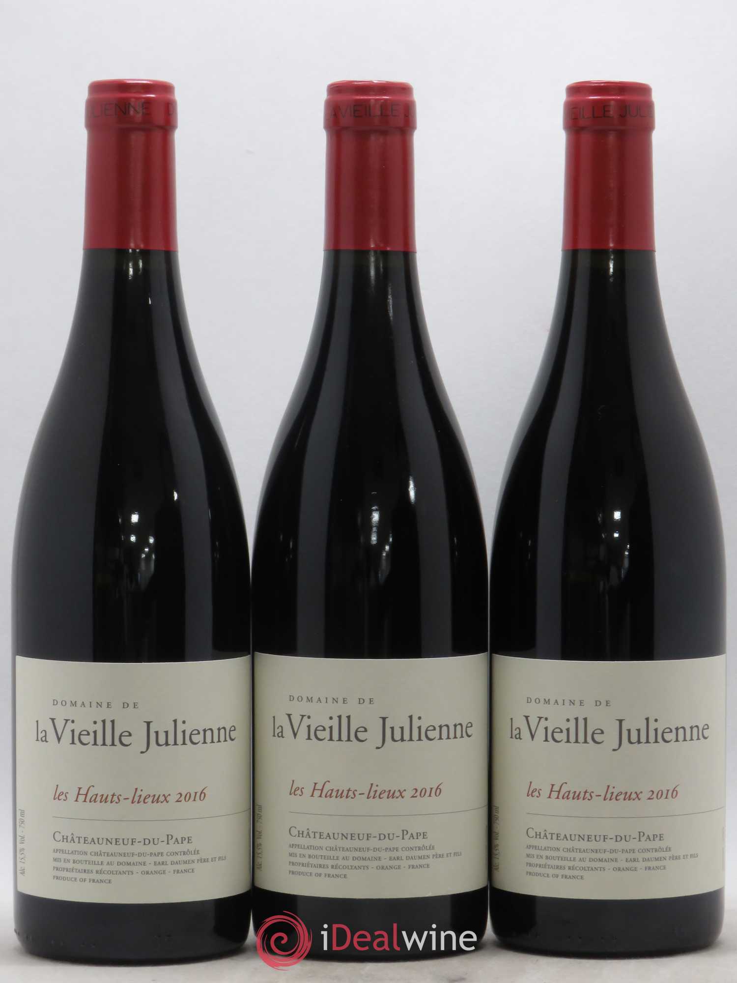 Châteauneuf-du-Pape Vieille Julienne (Domaine de la) Les Hauts Lieux Jean-Paul Daumen 2016 - Lot de 3 bouteilles - 0