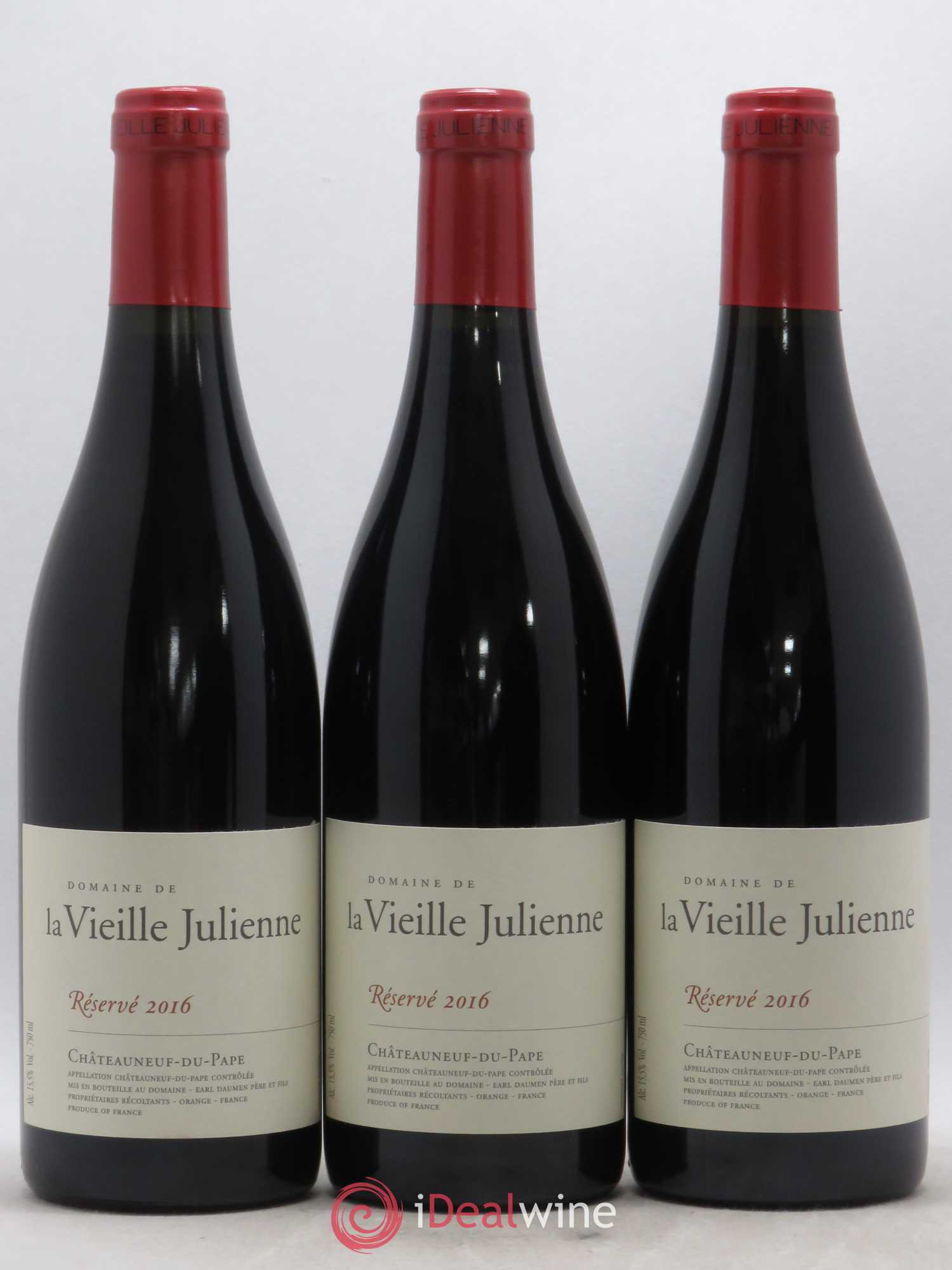 Châteauneuf-du-Pape Vieille Julienne (Domaine de la) Réservé Jean-Paul Daumen 2016 - Lot de 3 bouteilles - 0