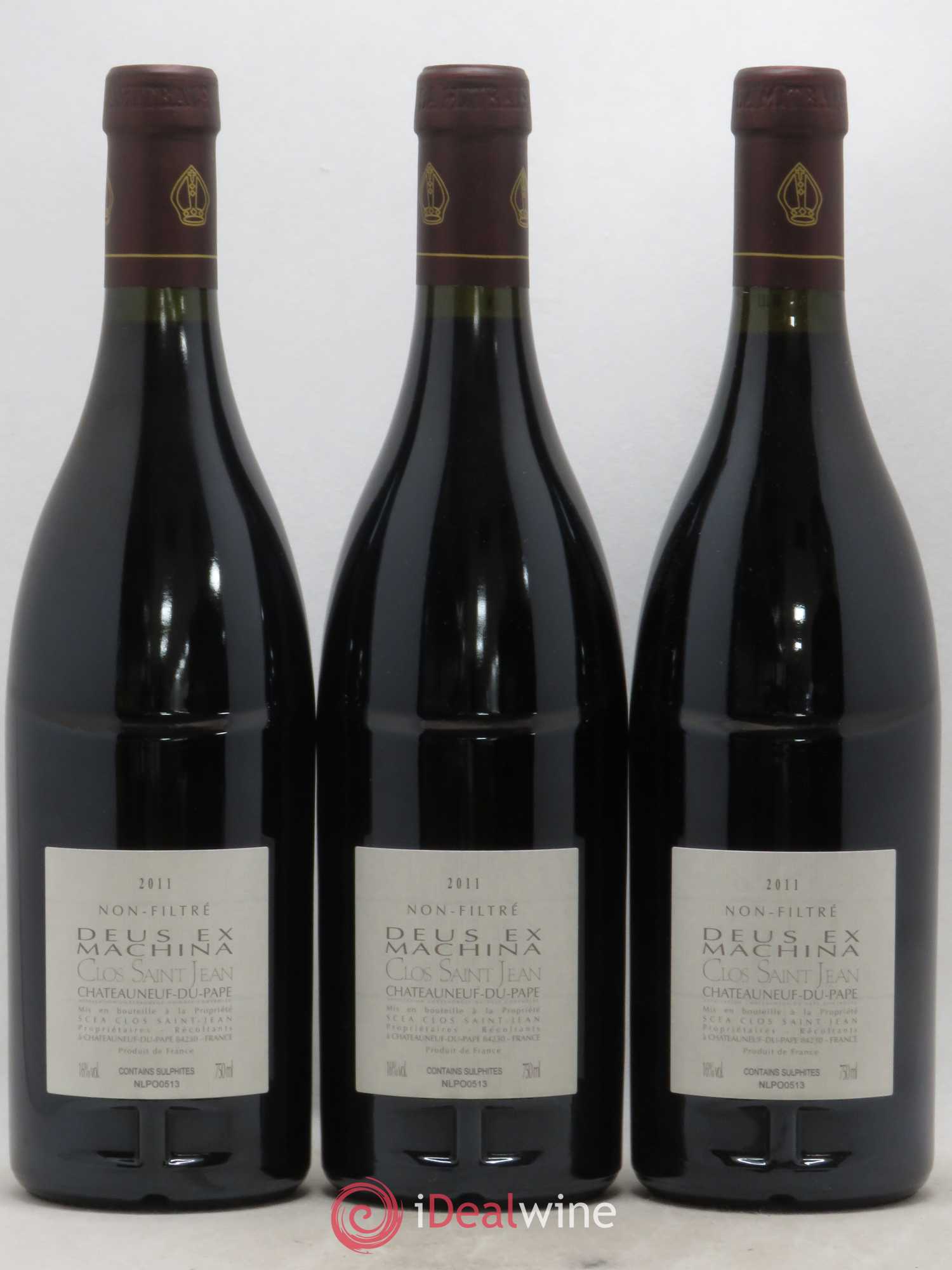 Châteauneuf-du-Pape Clos Saint-Jean Deus Ex Machina Pascal et Vincent Maurel 2011 - Lot de 3 bouteilles - 1