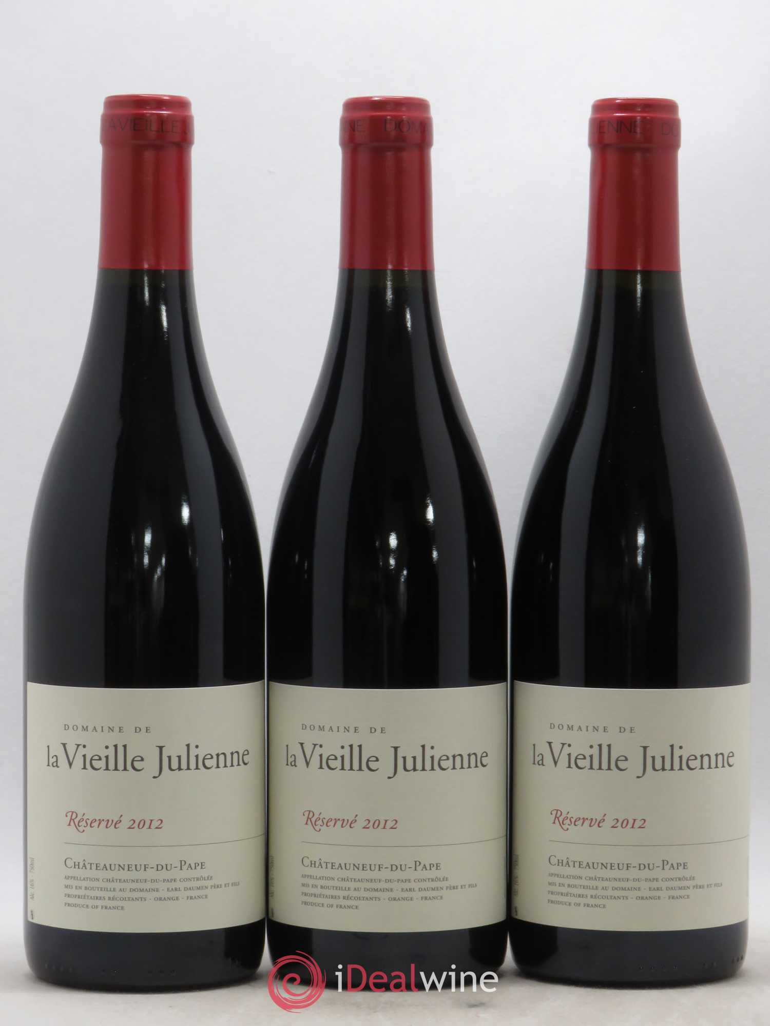 Châteauneuf-du-Pape Vieille Julienne (Domaine de la) Réservé Jean-Paul Daumen 2012 - Lot de 3 bouteilles - 0