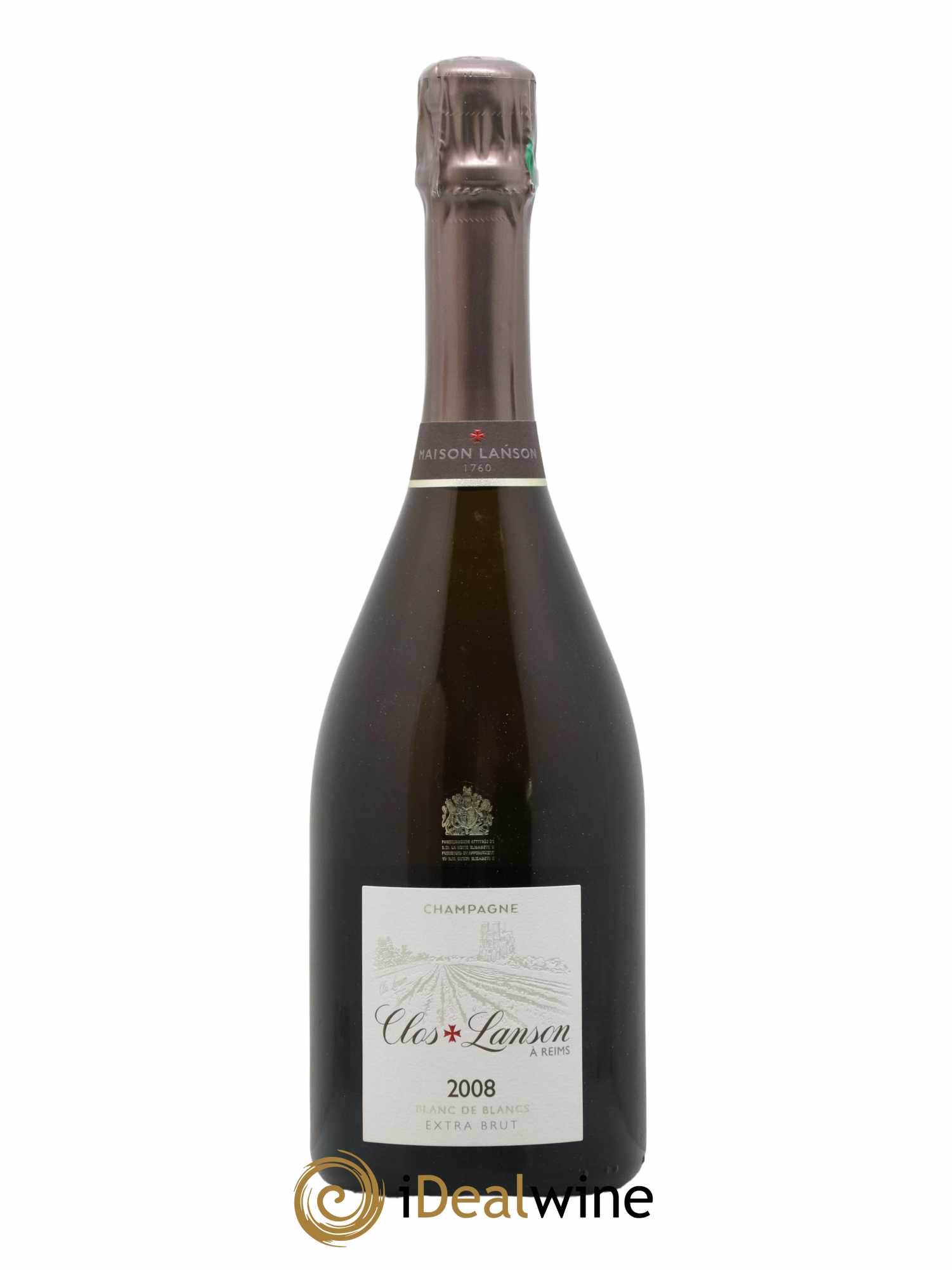Champagne Lanson Extra Brut Blanc de Blancs cuvée Clos Lanson 2008 - Lot de 1 bouteille - 1