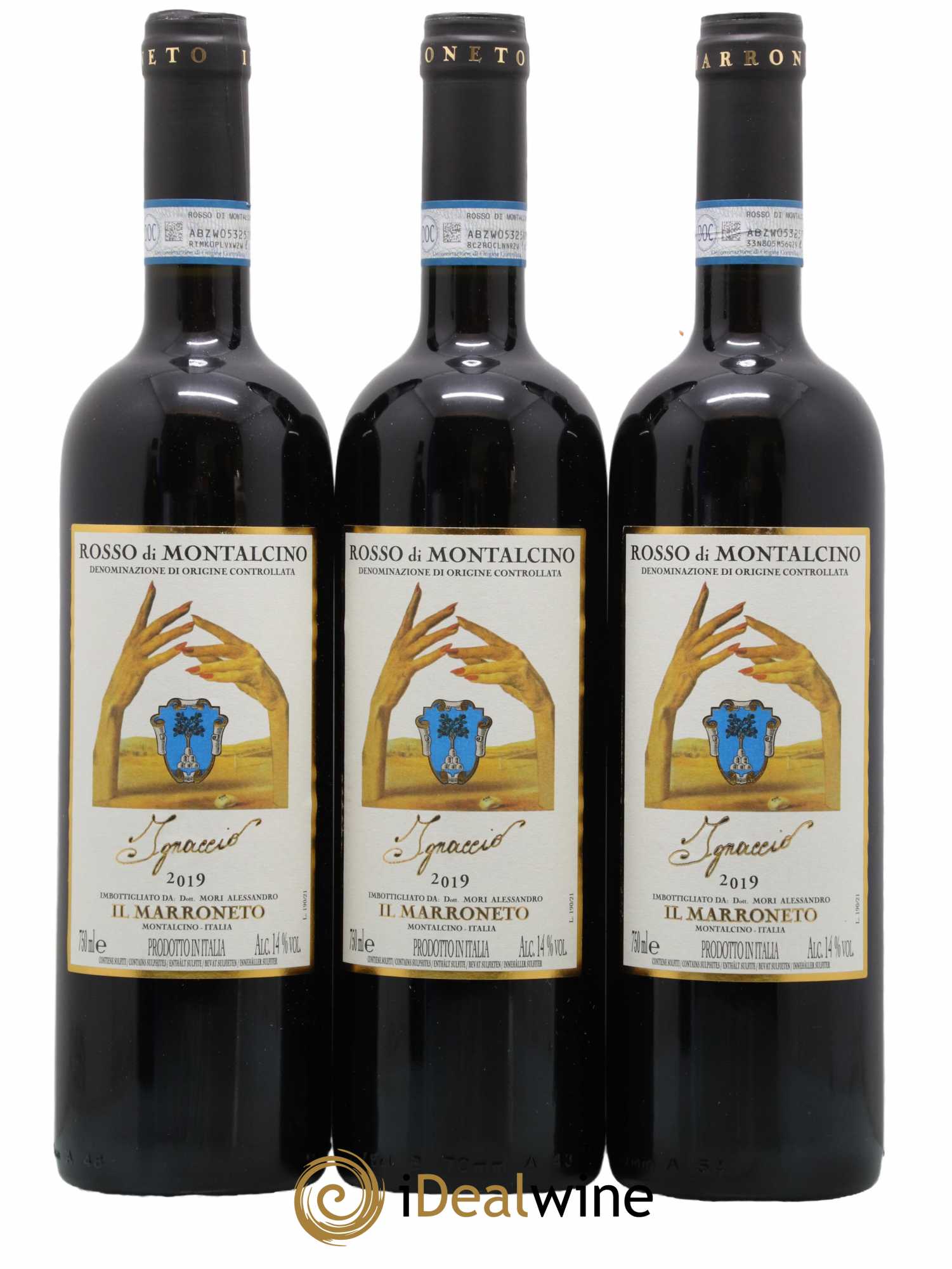 Rosso di Montalcino DOC DOCG Ignaccio Il Marroneto Ignaccio 2019 - Lot de 3 bouteilles - 0
