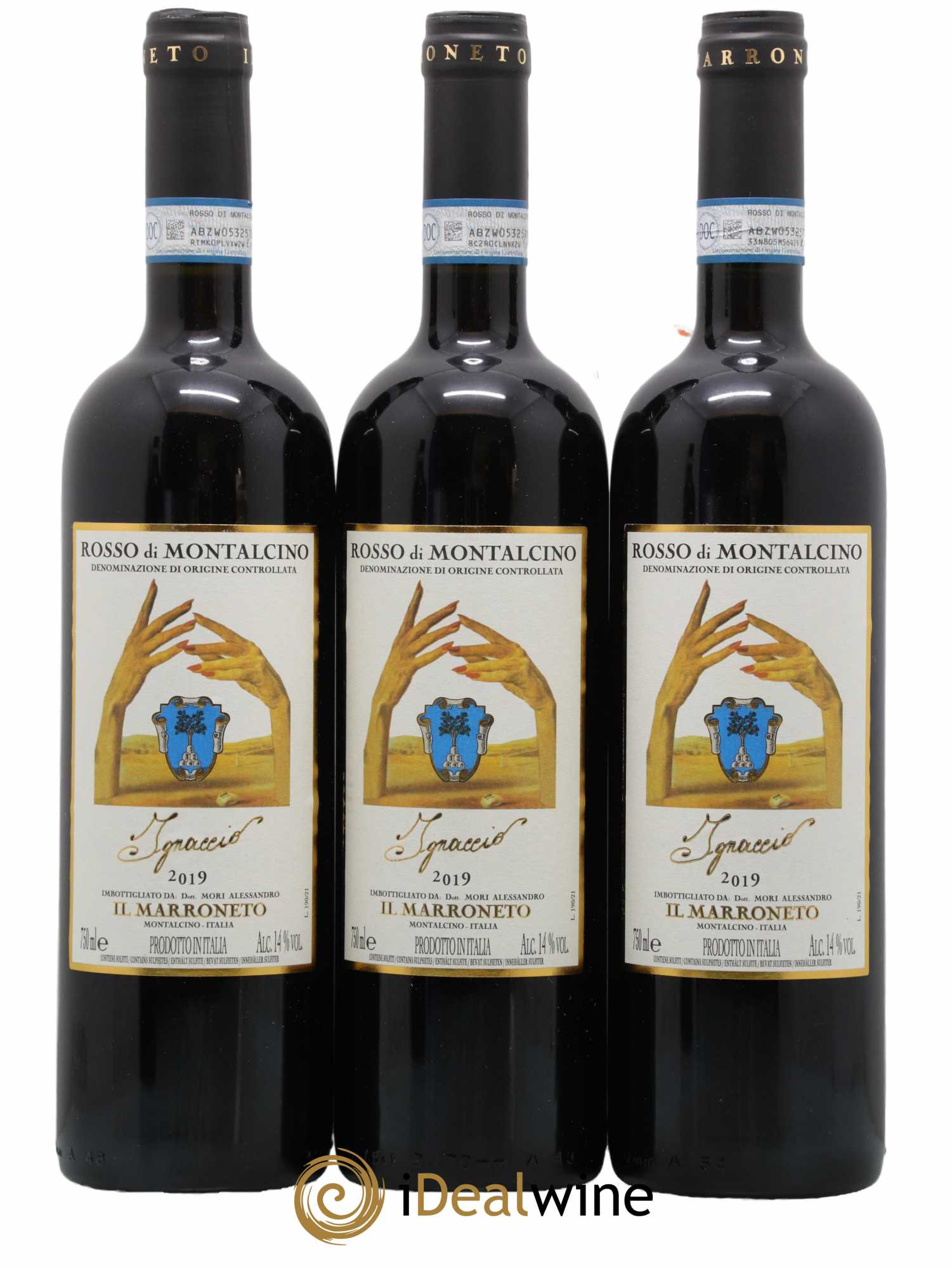 Rosso di Montalcino DOC DOCG Ignaccio Il Marroneto Ignaccio 2019 - Lot de 3 bouteilles - 0