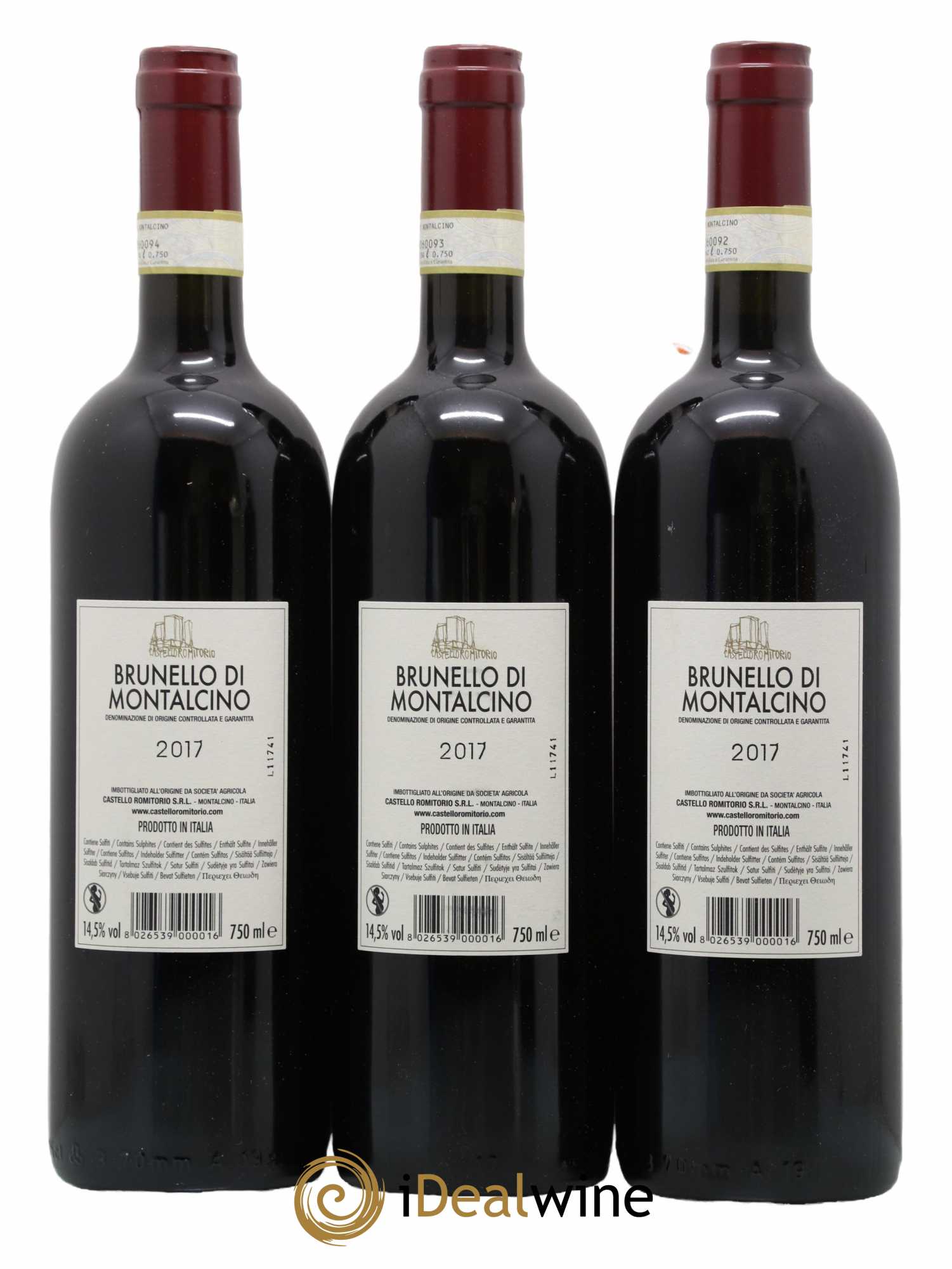 Brunello di Montalcino Castello Romitorio 2017 - Lot de 3 bouteilles - 1