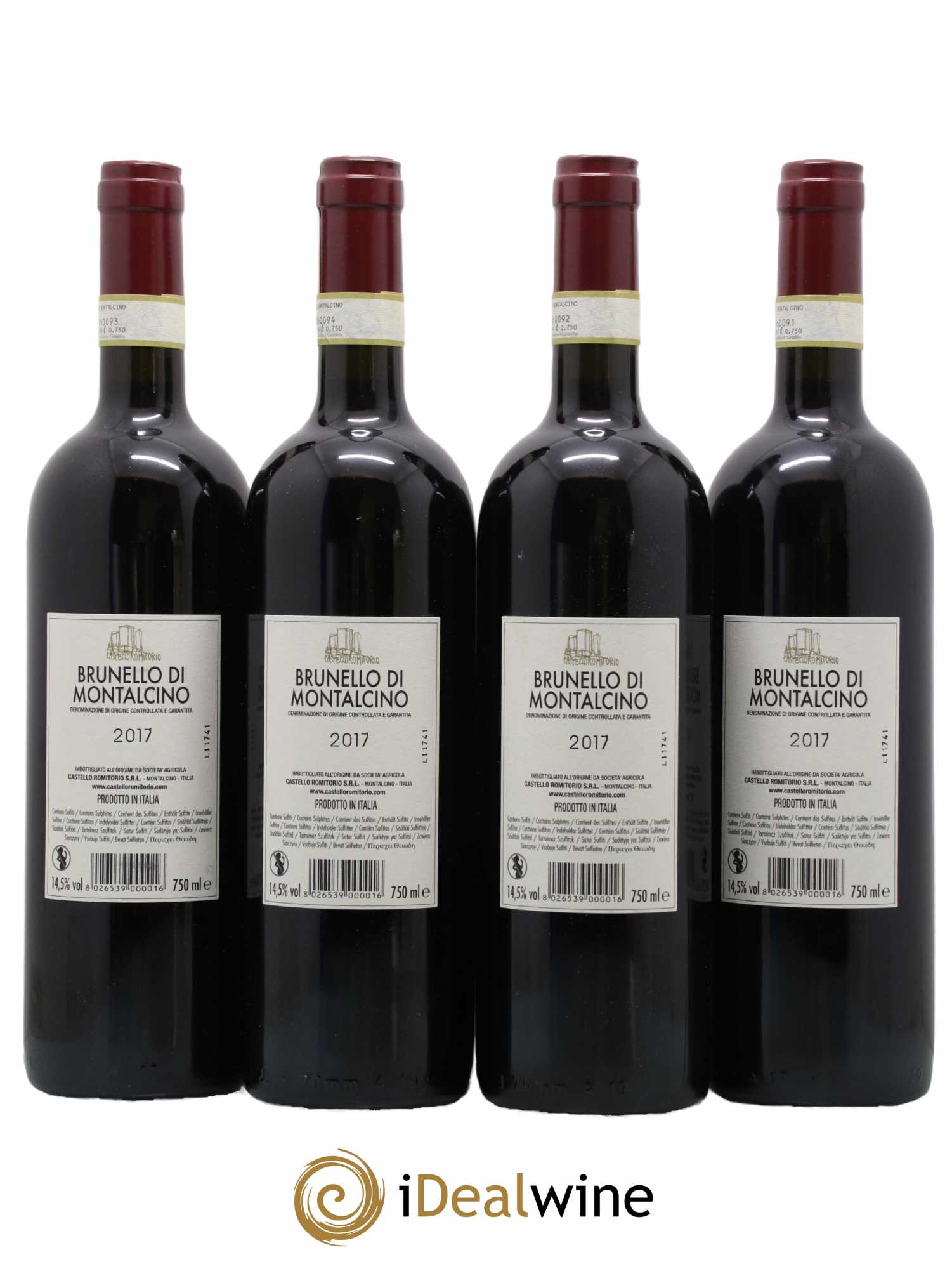 Brunello di Montalcino Castello Romitorio 2017 - Lot de 4 bouteilles - 1