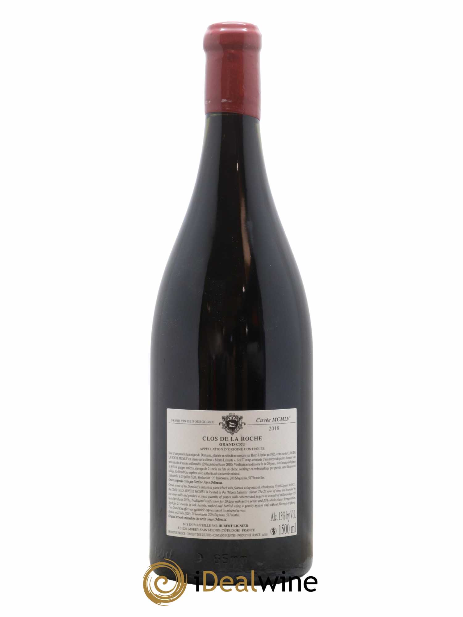 Clos de la Roche Grand Cru MCMLV Hubert Lignier (Domaine) 2018 - Lot de 1 magnum - 2